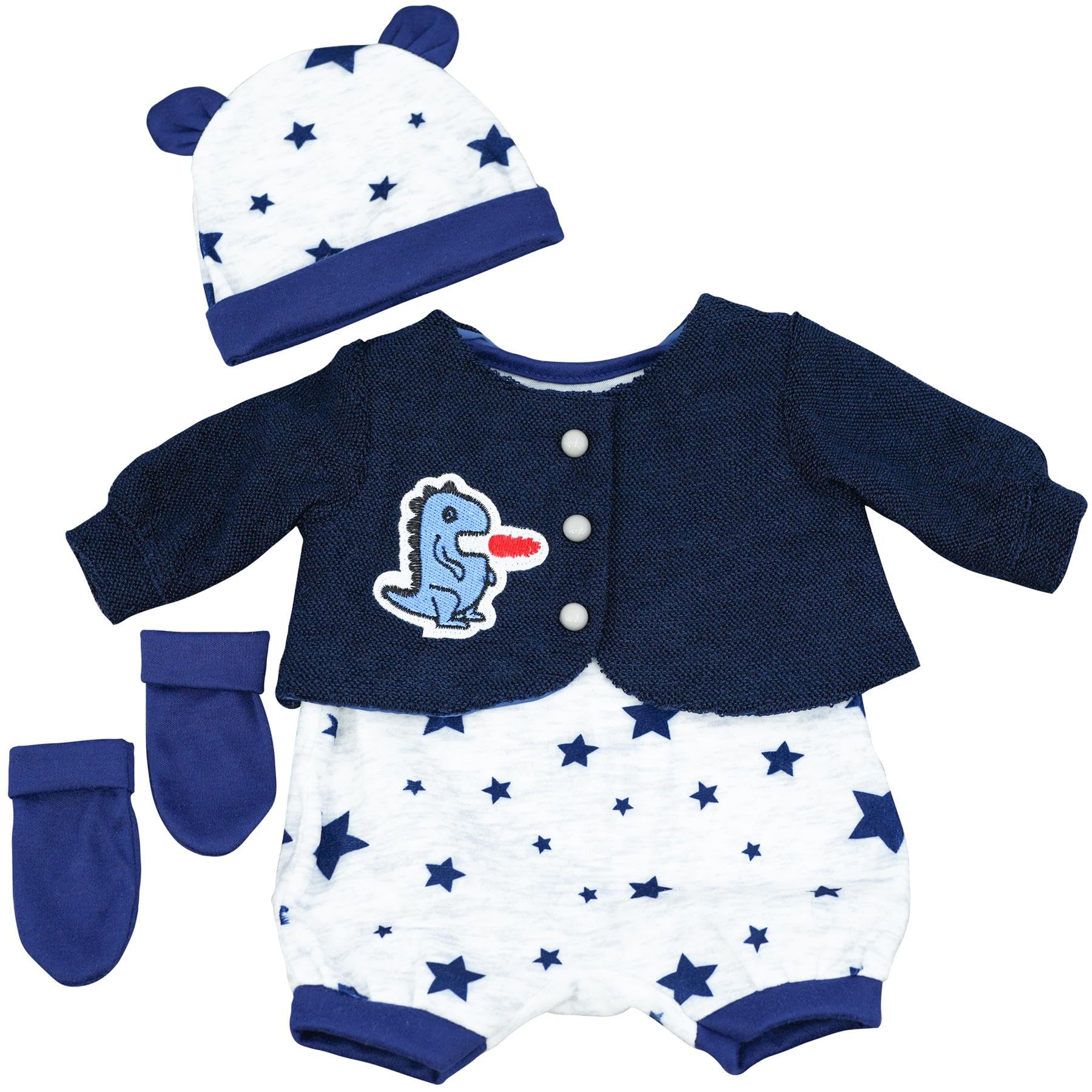 Bibi Doll - 20" Reborn Doll Clothes Suitable for 20" Baby Doll Boy Girl Outfit Christmas Birthday Gift (Navy Dragon Boy Outfit)