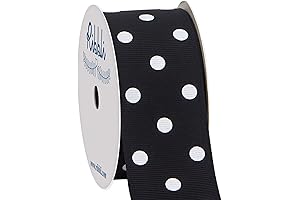 Ribbli Grosgrain 1.5 Inch Black and White Ribbon, Adds a Touch of...