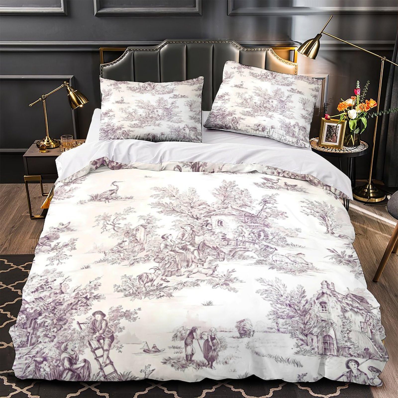 Housse de couette hypoallergénique et super douce en microfibre 140x200 pour lit simple