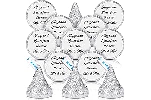 1000 Pcs Hugs and Kisses Stickers for Wedding Favors, Engagement Party Decorations