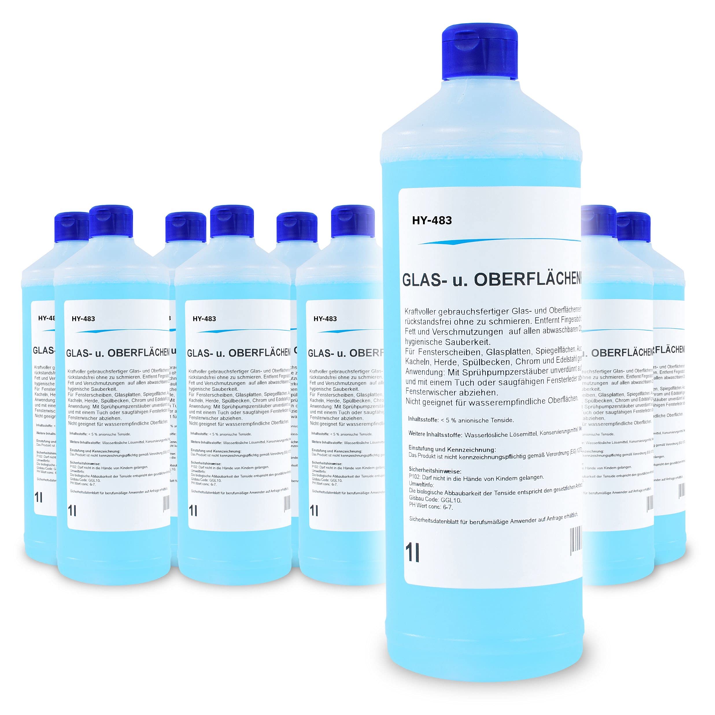 12 x 1 Liter- & Oberflächenreiniger | streifenfreier Glanz | starke Fettlösekraft | alkoholfrei | besonders materialschonend |Profi Qualität - MADE IN GERMANY
