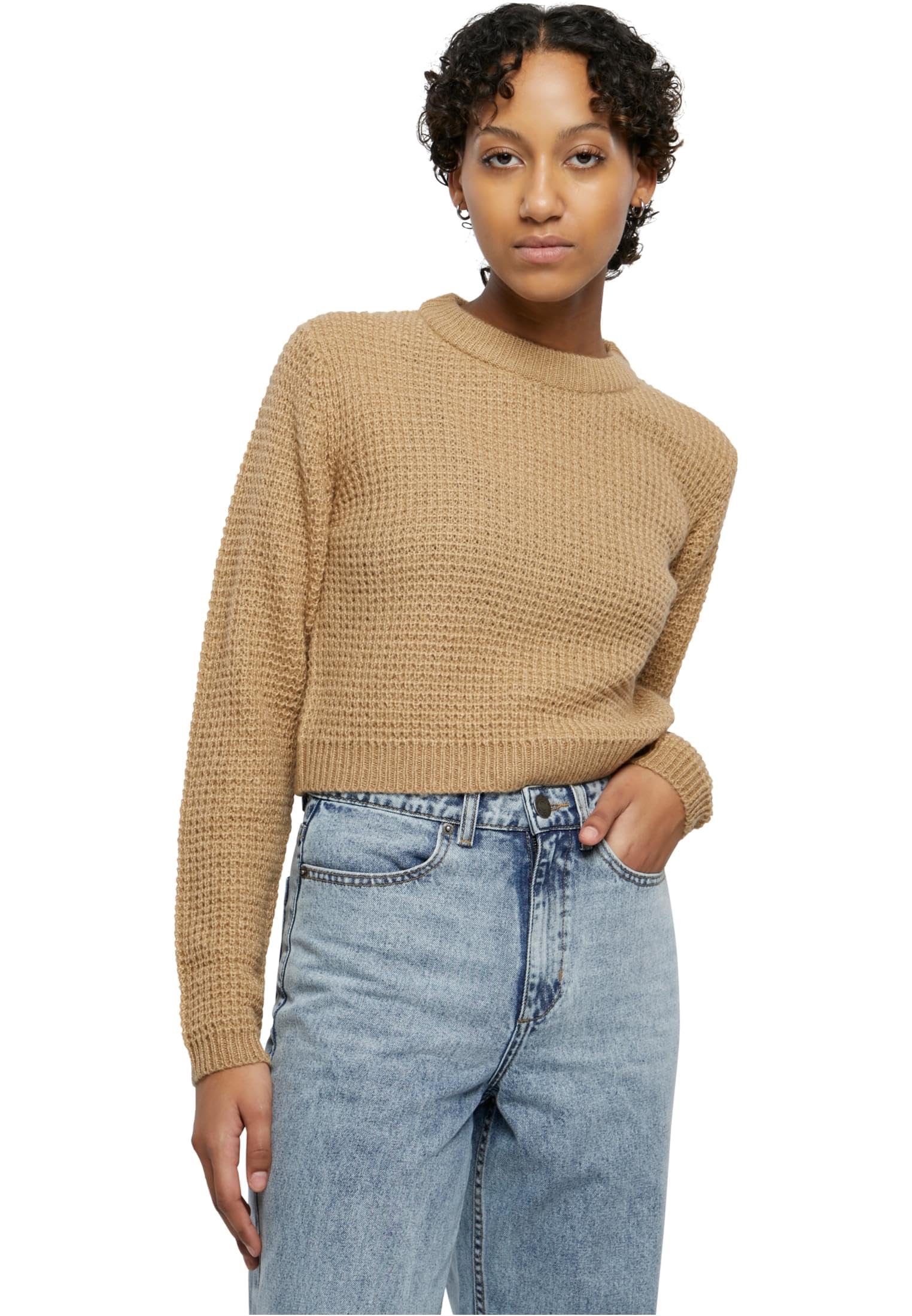 Urban Classics Damen Ladies Short Waffle Sweater