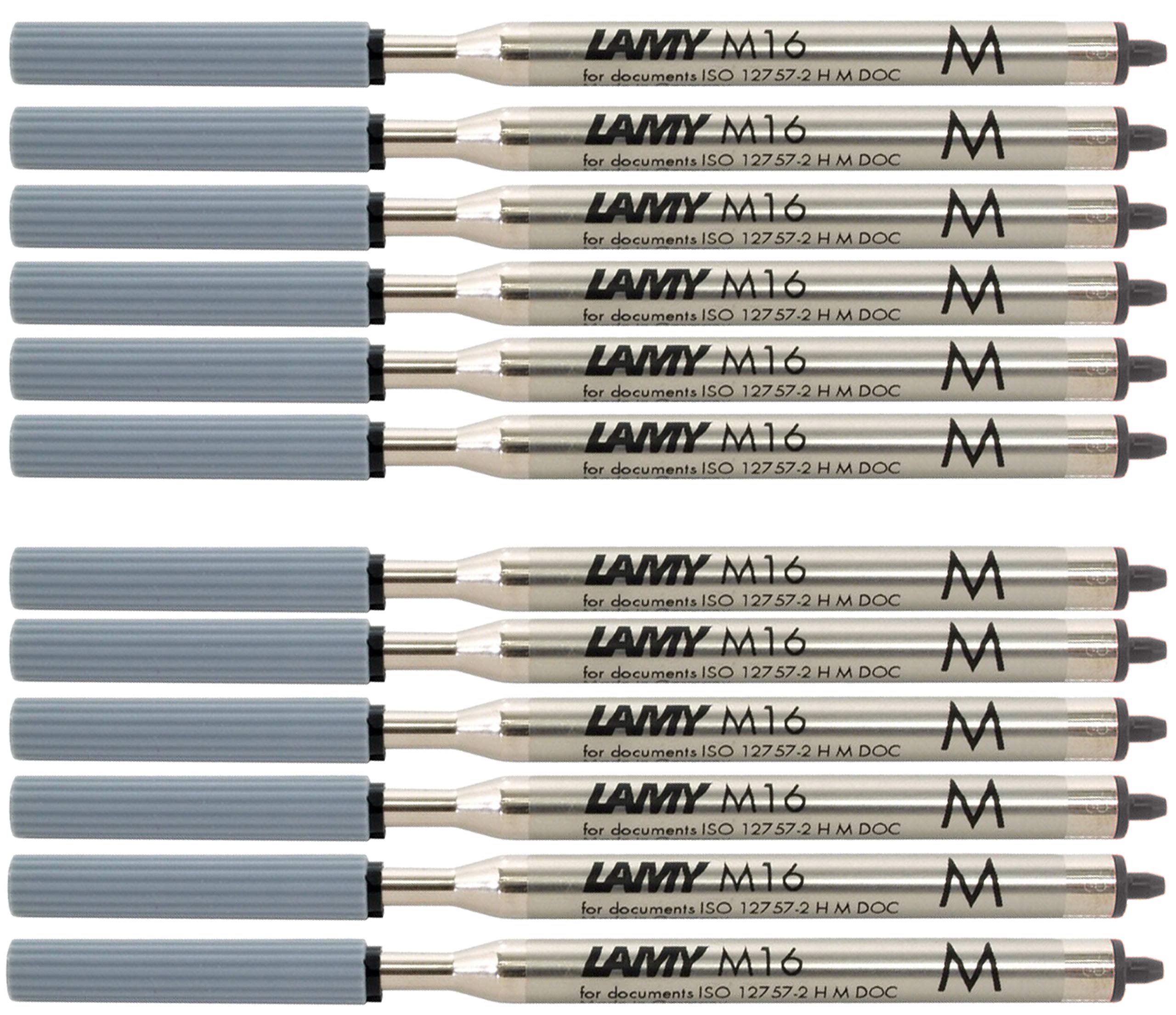 Lamy Kugelschreiber-Groraummine aus Metall, dokumentenecht, Strichbreite: M, Metallmine mit einer Strichbreite von 0,5 mm und einem Taschen Clip fr eine sichere Befestigung, Schwarz, 12er Pack