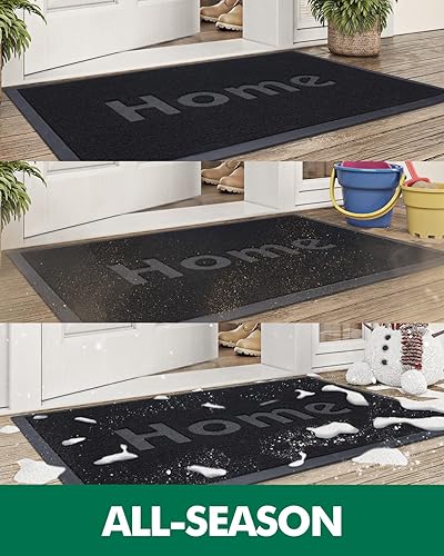 Miniatura 7 de LUMI Tapete para puerta delantera, duradero, resistente a la decoloración, impermeable, para interiores y exteriores, perfil bajo, fácil de limpiar,