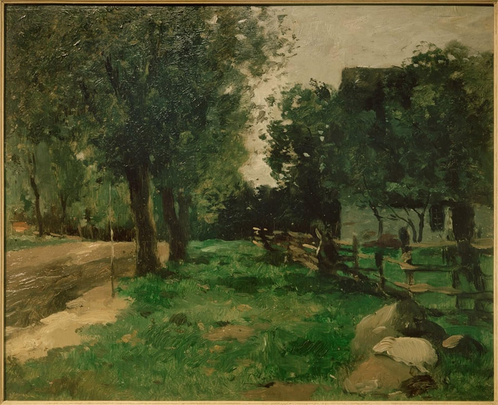 POSTERIIk Famous Modern Artwork Art Mural Village Street by Ludwig Herbst Oil Paintings Pictures for Home Decor 60x90cm