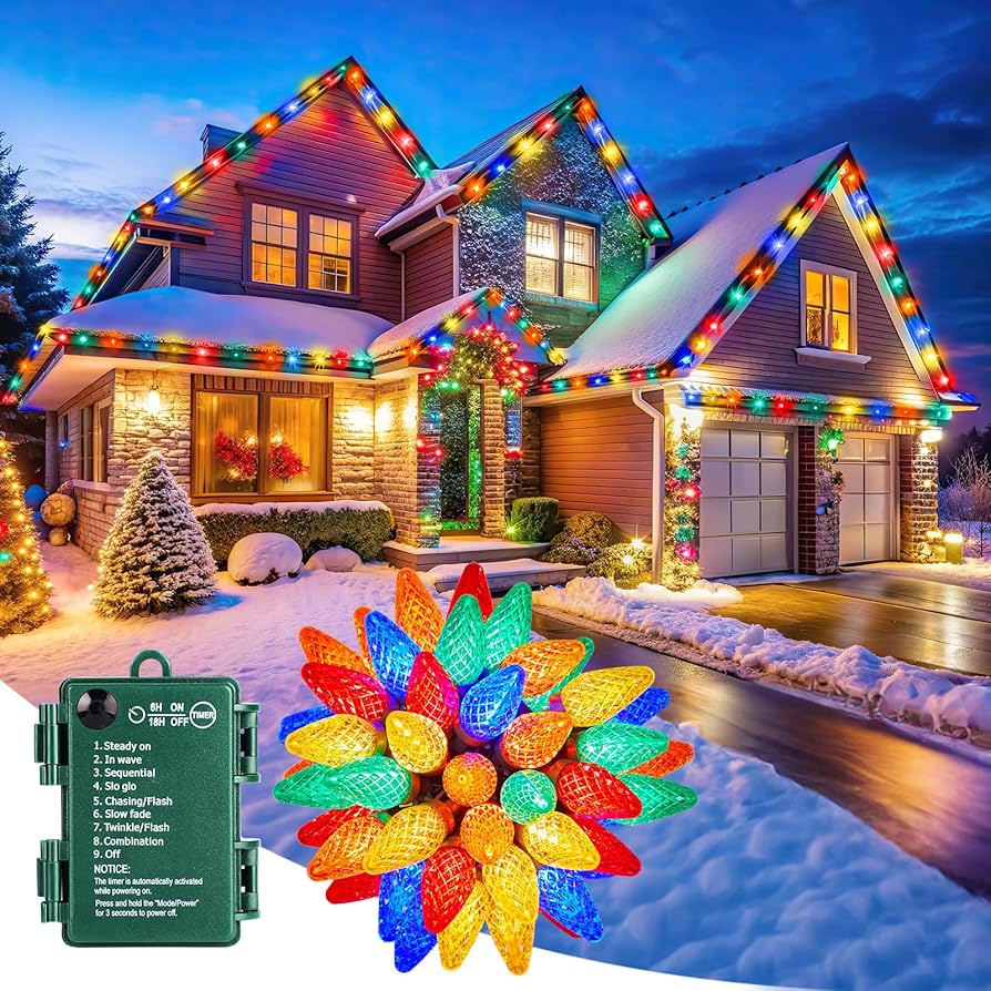 クリスマス C9 LED Christmas Lights Outdoor, 40 Feet 60 LED String