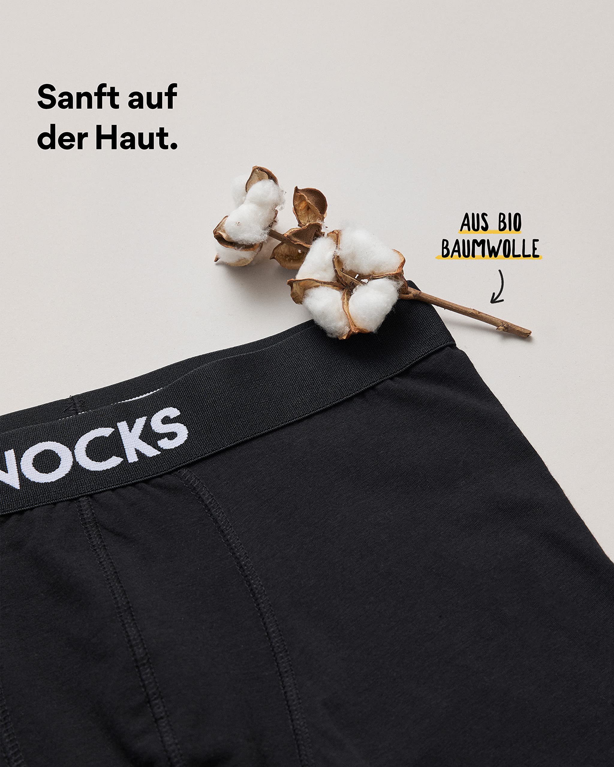 Snocks Bokserki męskie, z ekologicznej bawełny, majtki męskie, bez drapiących metek, 6 sztuk w zestawie (rozmiary S-4XL)
