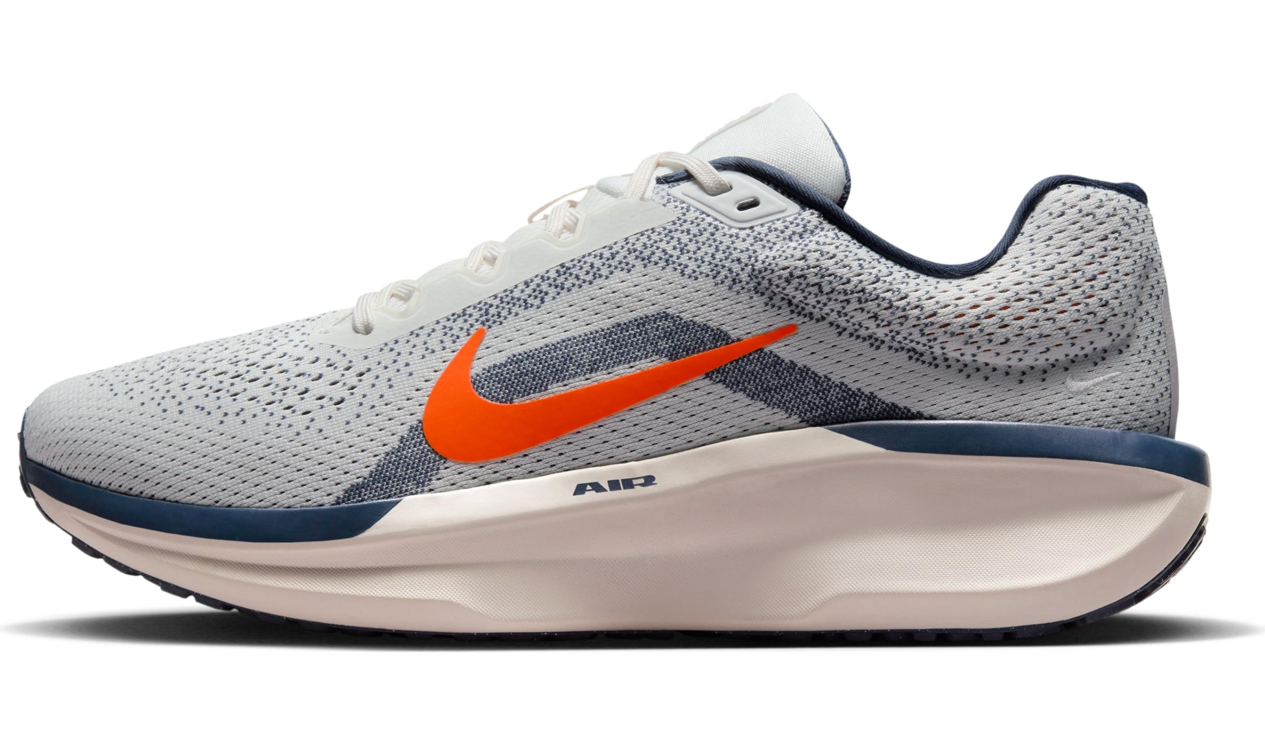 Nike AIR WINFLO 11 mens LACED SHOES 47.5 EU SAIL/TOTAL ORANGE-THUNDER BLUE-LT IRON O