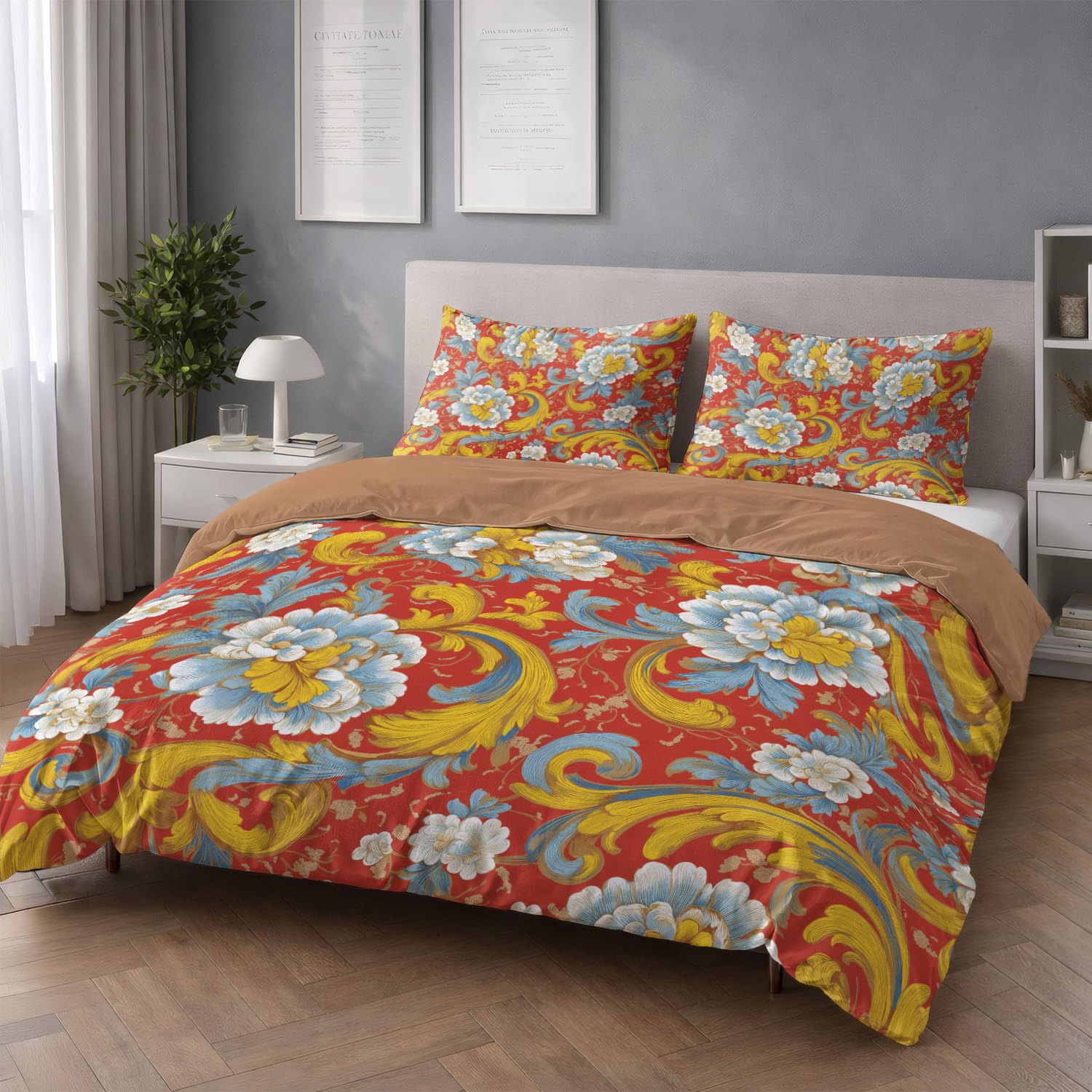 Przytulny i wygodny delikatny w dotyku, zestaw poszewek na kołdrę Super King, nie wymaga prasowania, Easycare SuperSoft, poszewka na kołdrę i poszewka na poduszkę 260 x 218 cm, tradycyjny kwiatowy