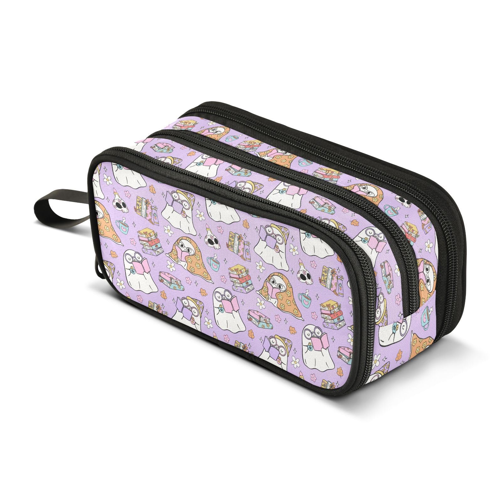 ZAZYXTJ Cute Ghost Pencil Case Large Capacity Pencil Pouch