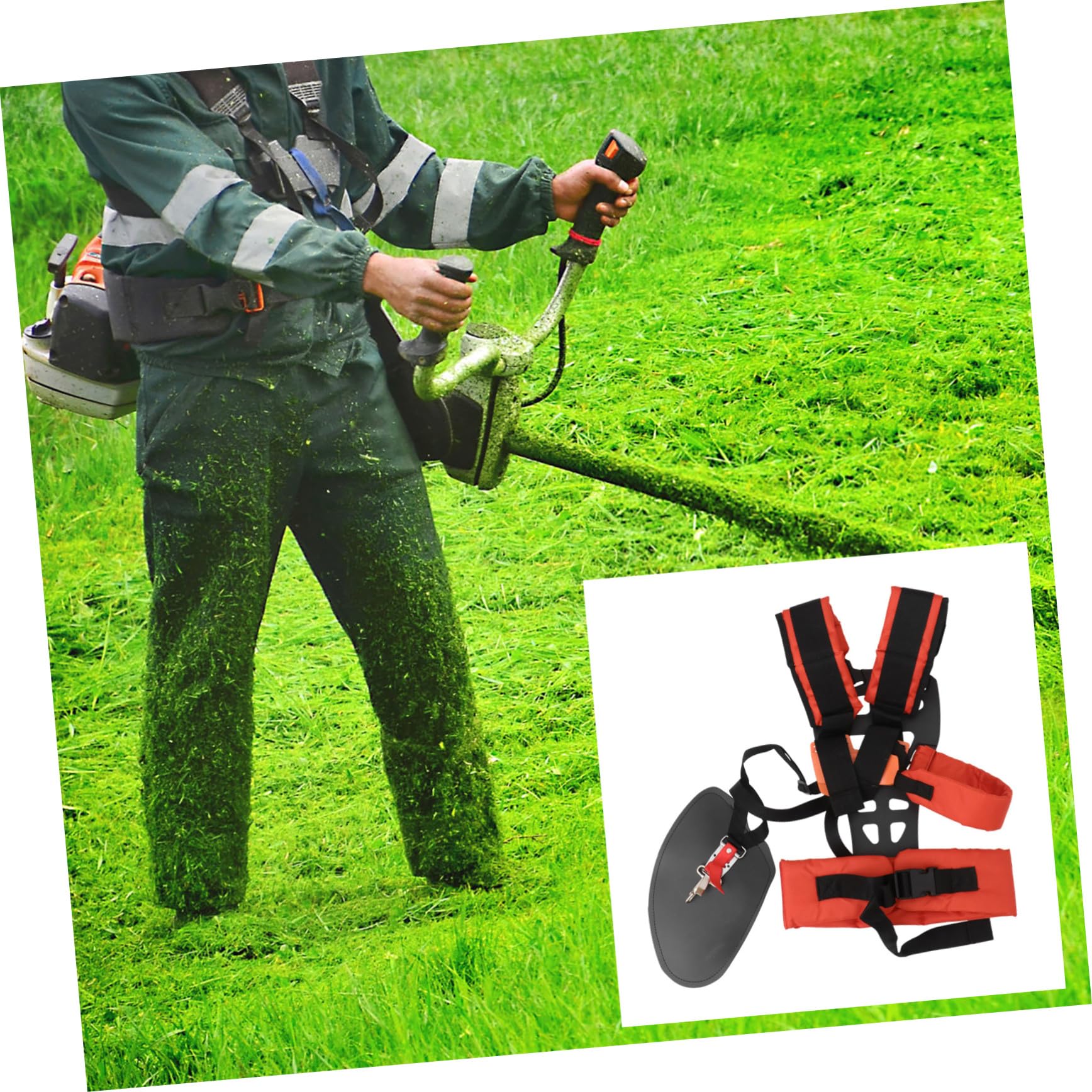 ibasenice Hombro W Acolchado para Desbrozadora Cinturón Ajustable Antifadiga para Cortacésped y Segadora de Hierba Accesorios Duraderos para Jardín