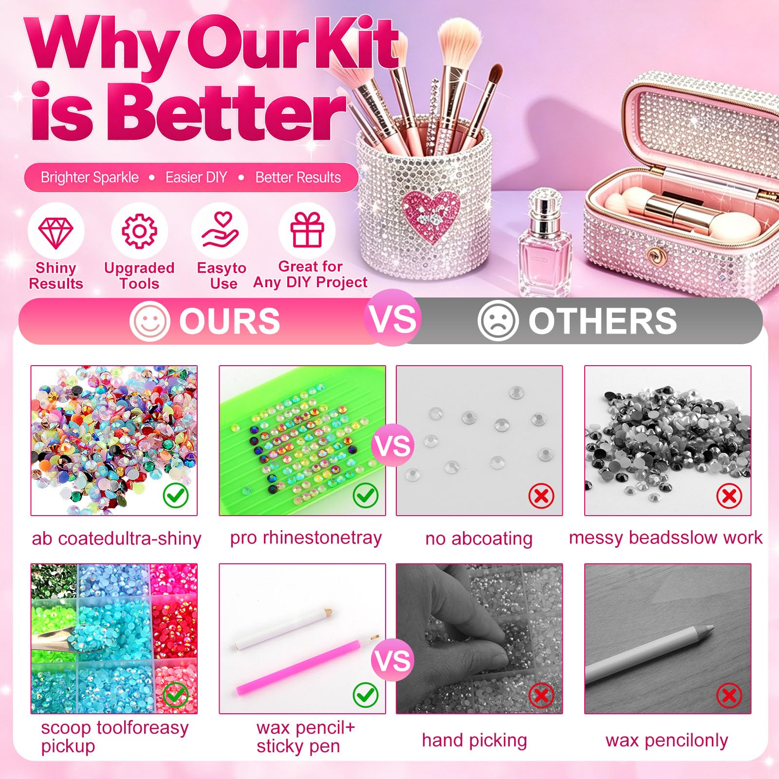 40 Colors Rhinestones Bedazzling Kit - 40000pcs -4