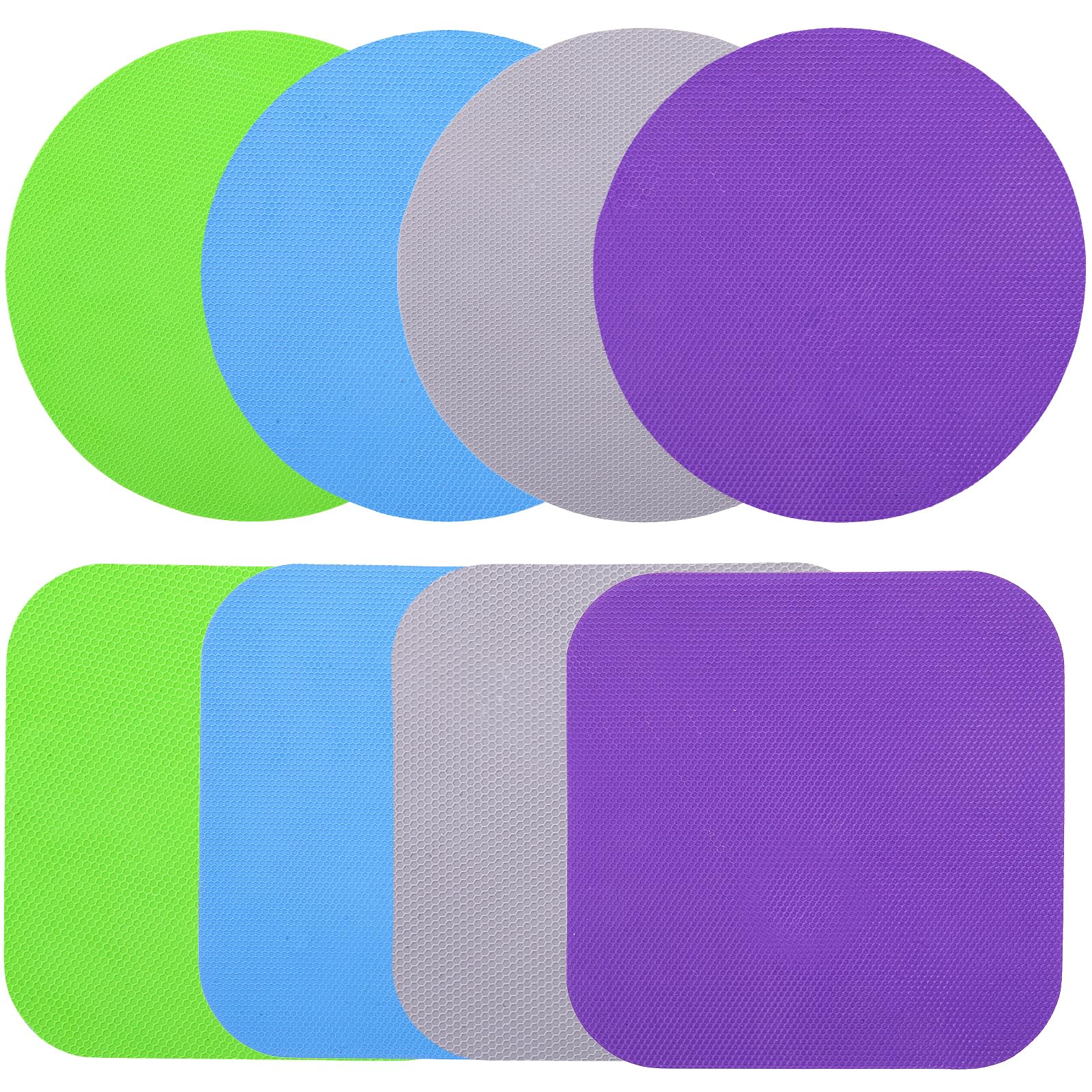 Mabor 8Pcs Rubber Grippers for Opening Jars Round Square Bottle Lid Opener Gripper for Arthritic Weak Hands Rubber Jar Can Opener Pad for Women Olds