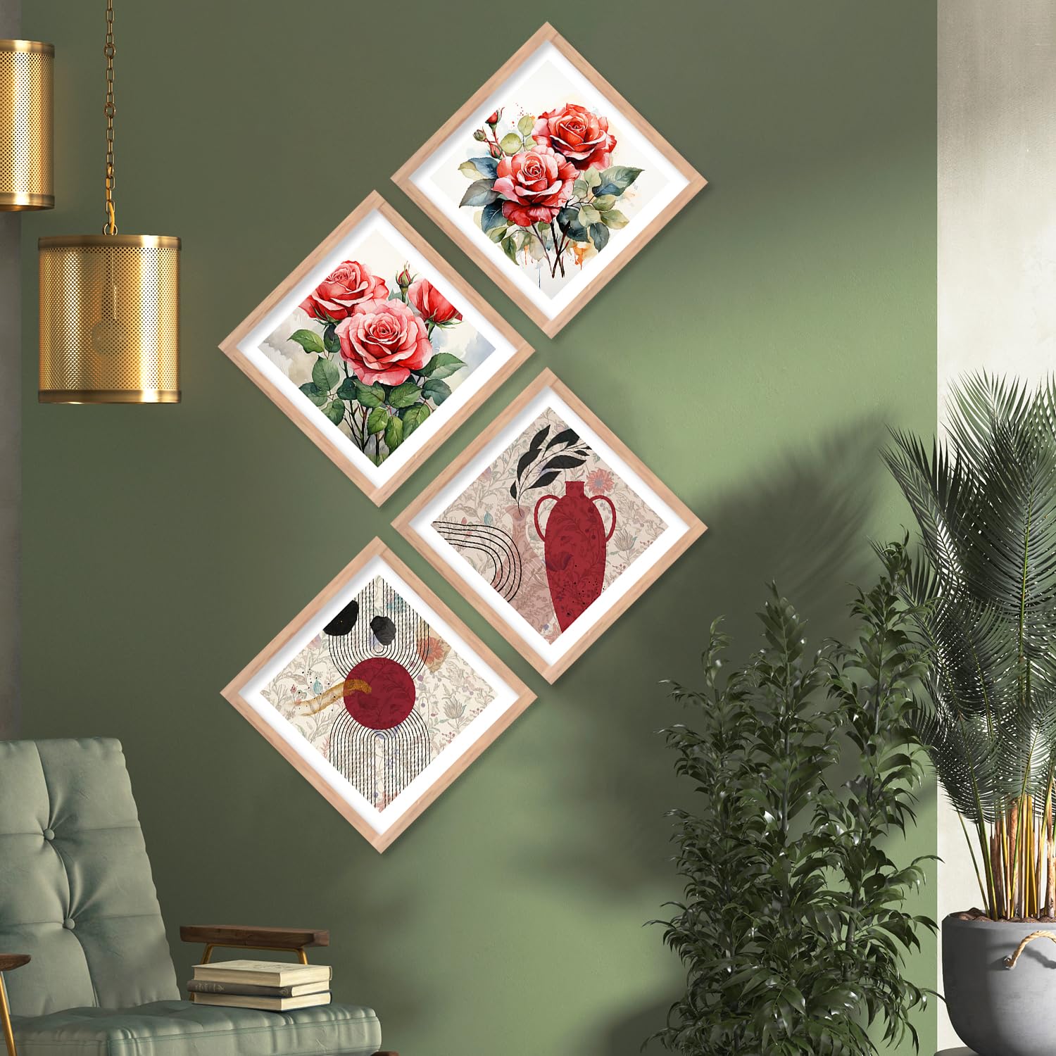 Kalit Kala Decor Paintings for wall decoration with frame | Rose Flower Pot Nature Paintings for living room, bedroom. (B0CPBRRXG6) Amazon Price History, Amazon Price Tracker
