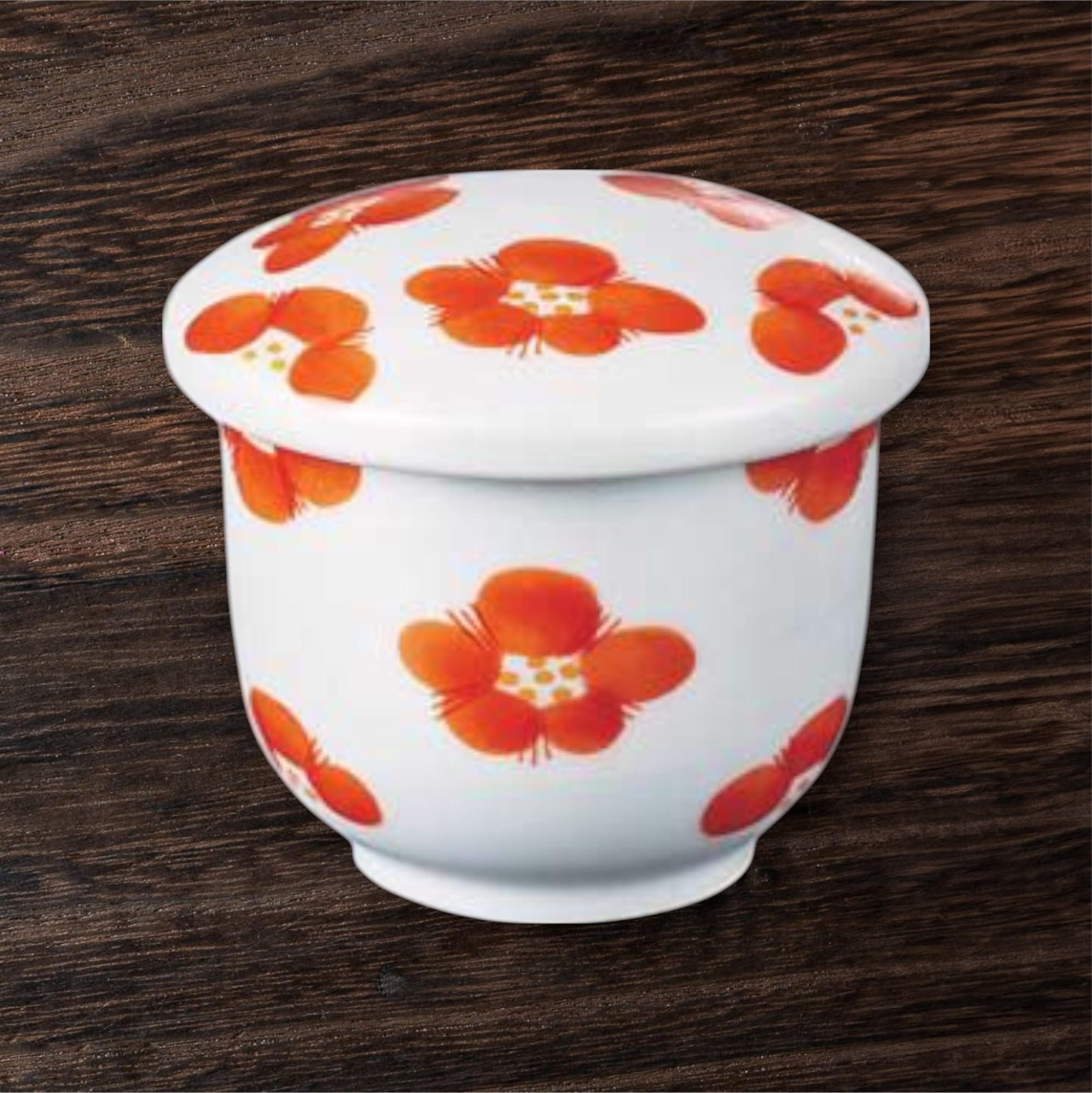 Amazon｜匠美風 有田焼 茶碗蒸し 器 パール巻赤梅立型 蒸し碗 日本製