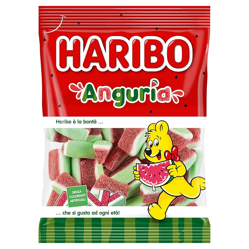 Haribo Anguria, Caramelle Gommose, Gusto Frutta, Ideali per Feste e Dolci Momenti di Relax - 175gr