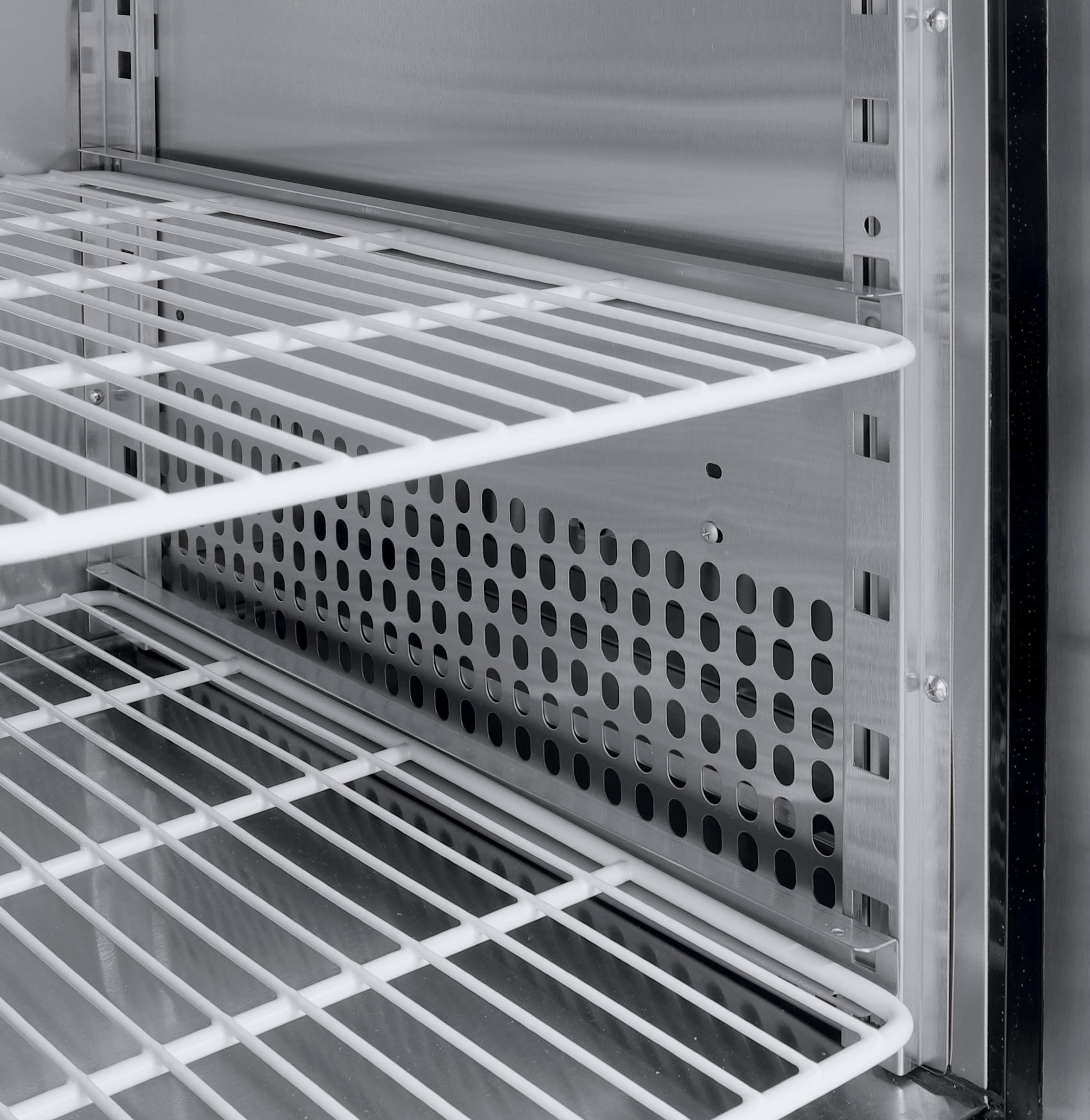 METRO Professional Banco congelatore GCF2100, acciaio inox, 215 L, refrigerazione ventilata, 600 W, con serratura, 2 porte, argento