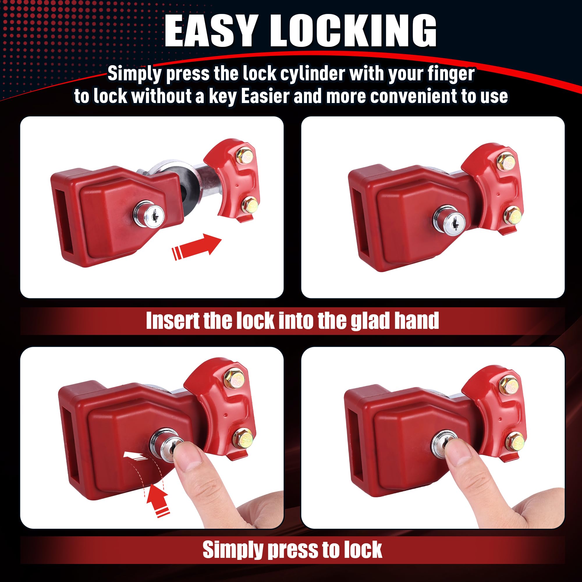 Security Hand Lock Glad Hand Locks NAKAKEKO Plastic (4-Pack) - Keyed Alike Semi Trailer ...