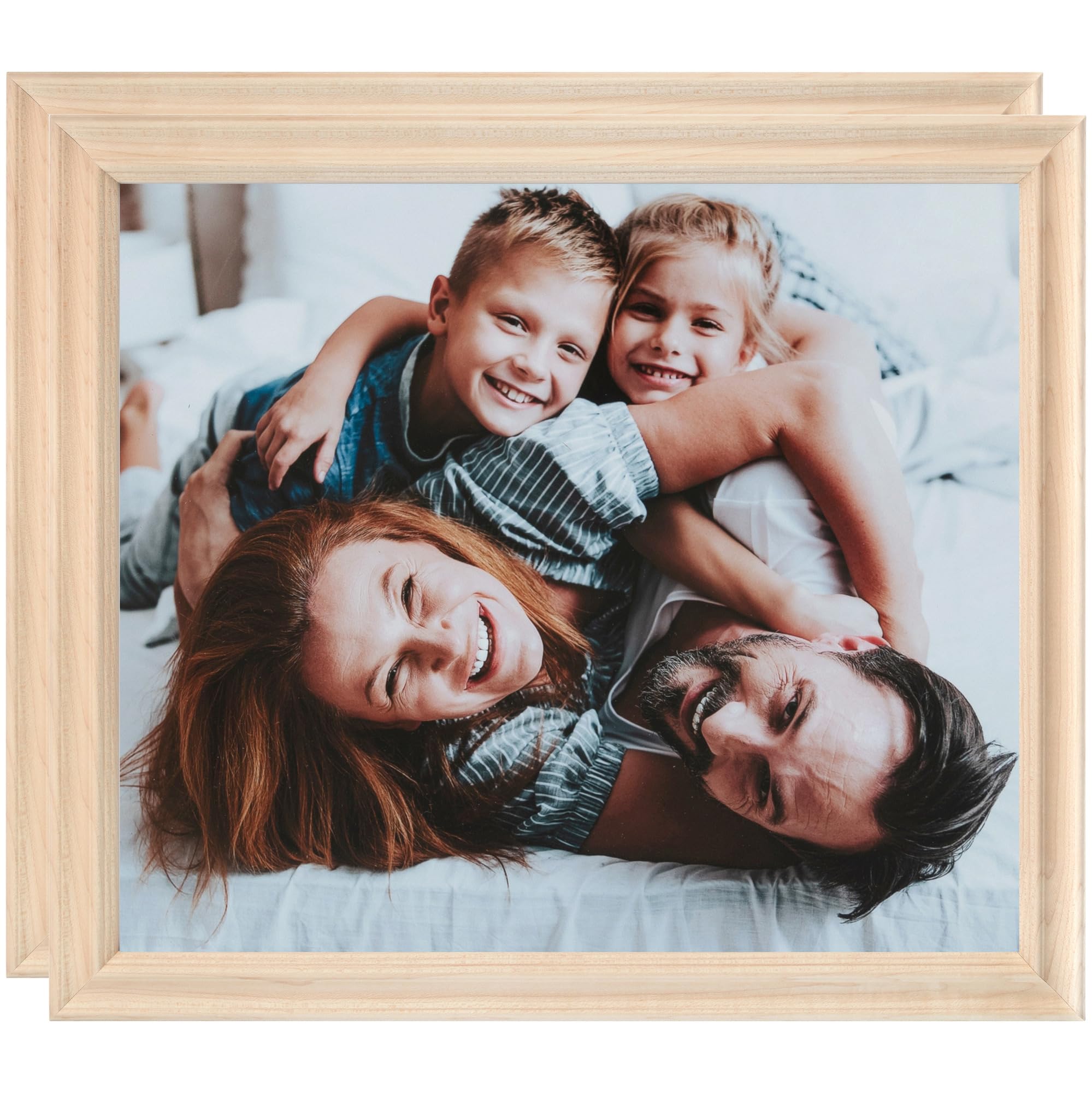 ArtToFrames 18x36 Inch White Picture Frame, 2 - Pack, This 1.00 inch Custom Wood Poster Frame is Clear Stain, Comes with Economy Acrylic (Frame_Pack_2_0066-60823-YCLR-18x36)