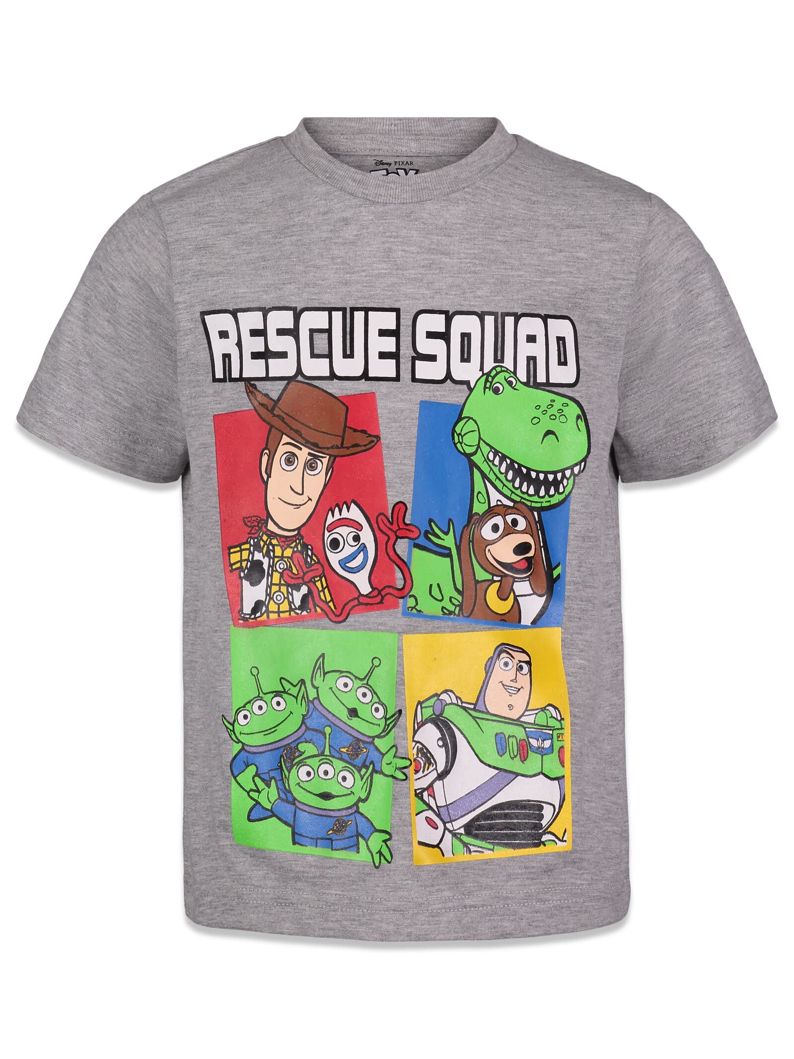 Disney Pixar Toy Story Woody Buzz Lightyear Forky Rex Slinky Dog Little Boys 4 Pack T-Shirts Toy Story 4 6