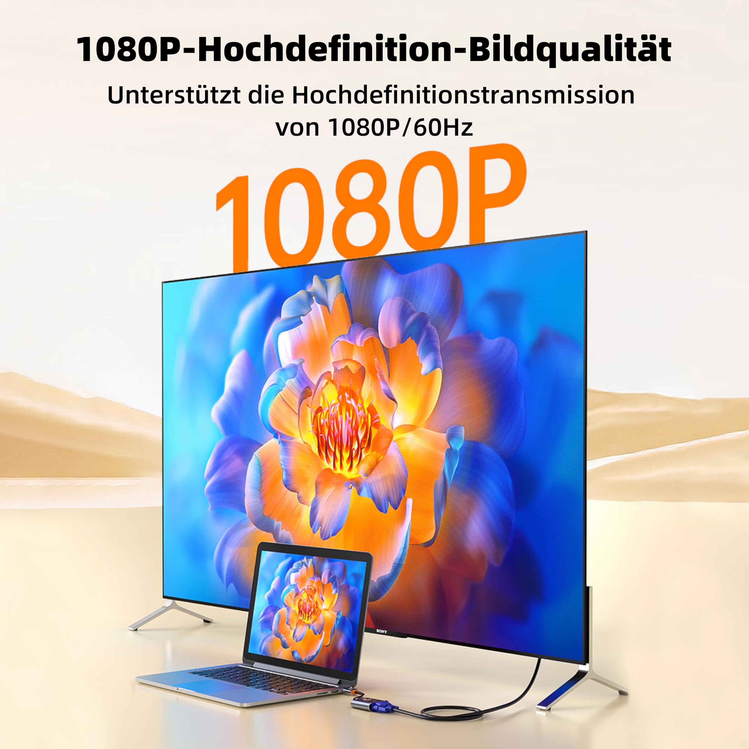 ZH276 adapter HDMI na VGA, 10 szt. 1080p 60 Hz, adapter (wtyczka na gniazdo) do laptopa, komputera, monitora TV, projektora, pozłacanego kabla przyłączeniowego