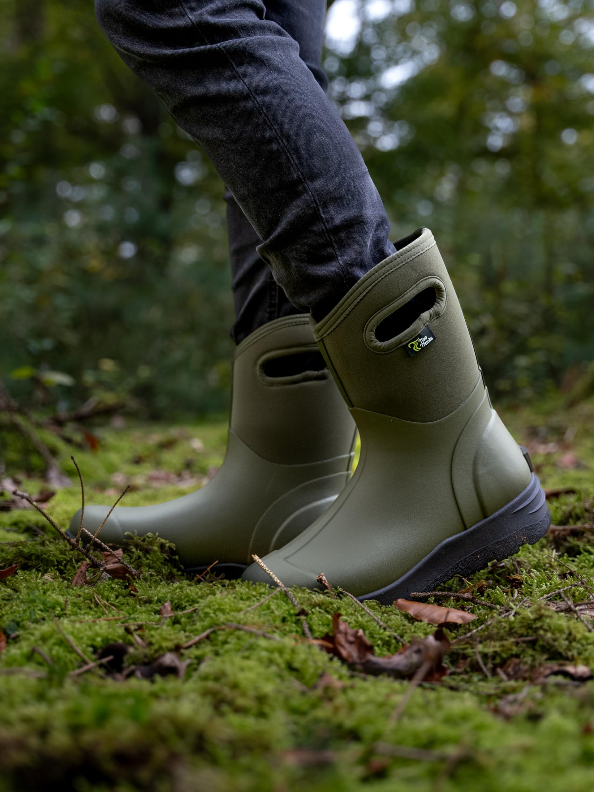 TwoTracks Neoprenstiefel Baruga Olive Men Halbhoch