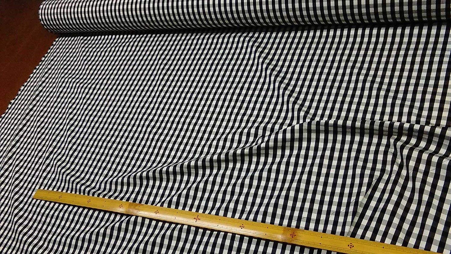 Amazon | 布人倶楽部 広幅先染めギンガムチェック 145cm幅 (黒・グレー