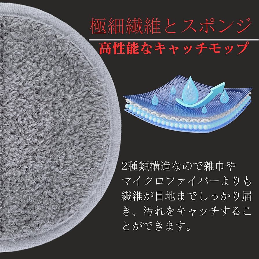 Amazon｜マイクロファイバー クロス 回転モップクリーナーに対応 CCPと