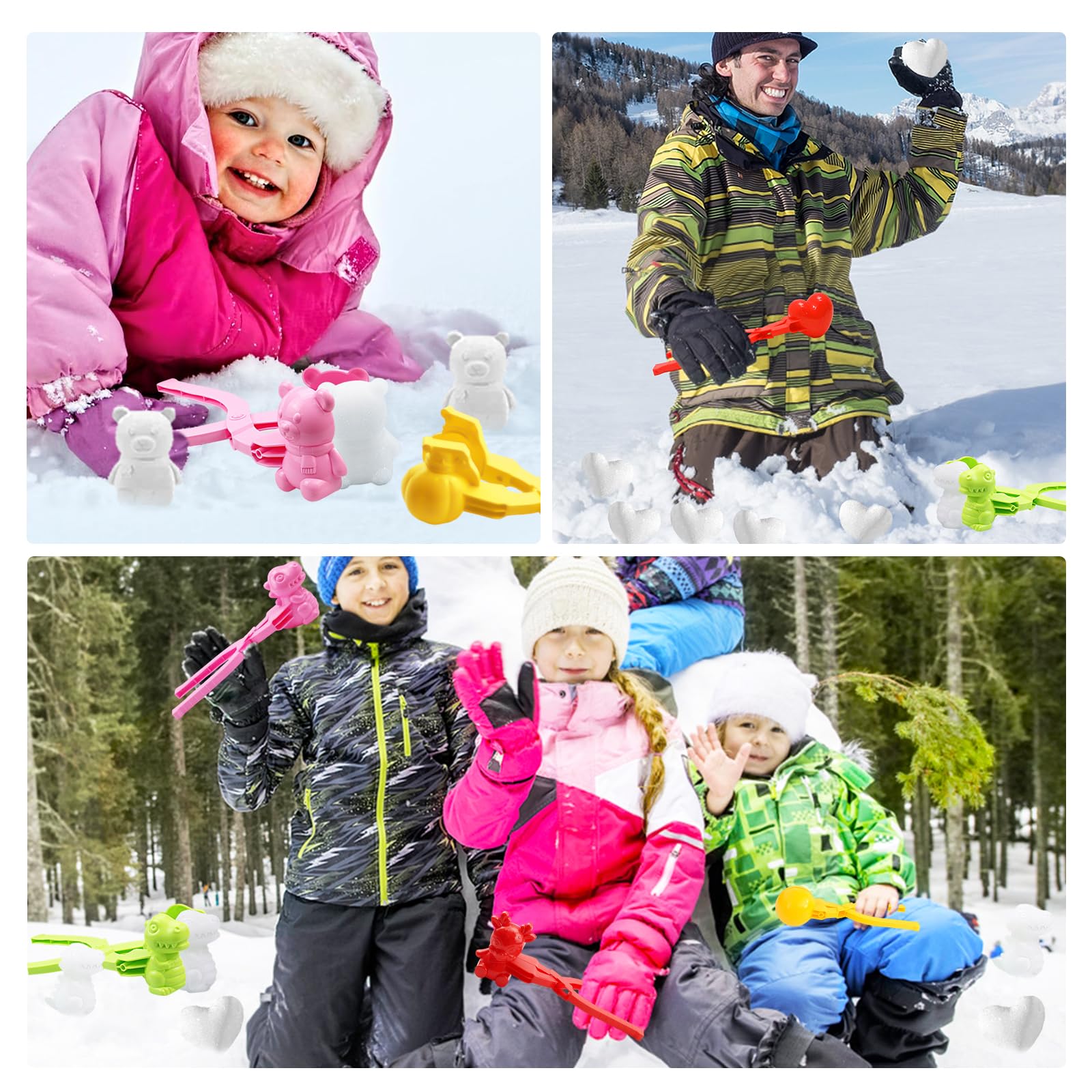 Molde de bolas de nieve 6 pinzas clip para nieve juguetes niños peleas