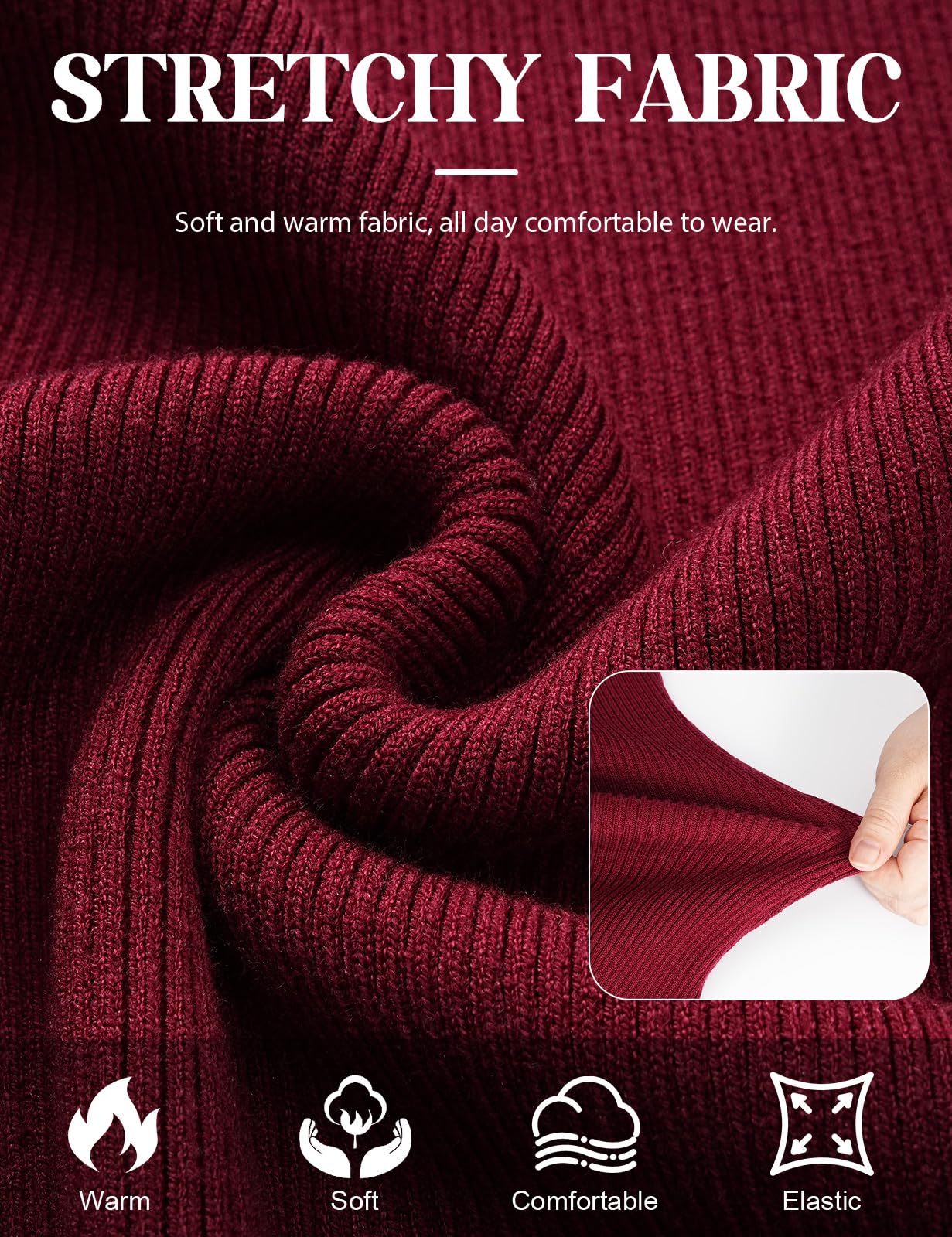 heekpek Robe Pull Femme Hiver Chic et Elégant Mi-Longue | Robes Tricoté Doux Chaud,Robes Elástique Slim Fit,Haut Col Roulé Manches Lanternes,Mini Robe Moulante Automne d'Hiver