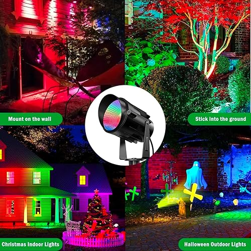 Miniatura 3 de Focos RGB para exteriores, foco RGB de 12 W, luces de paisaje que cambian de color para patio, jardín, camino, 120 V, impermeable, iluminación de