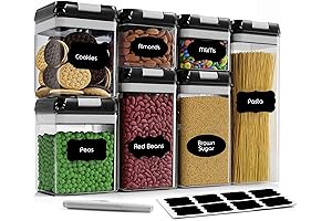 Airtight Food Storage Containers - Kitchen Pantry Organization (7-Piece Set)