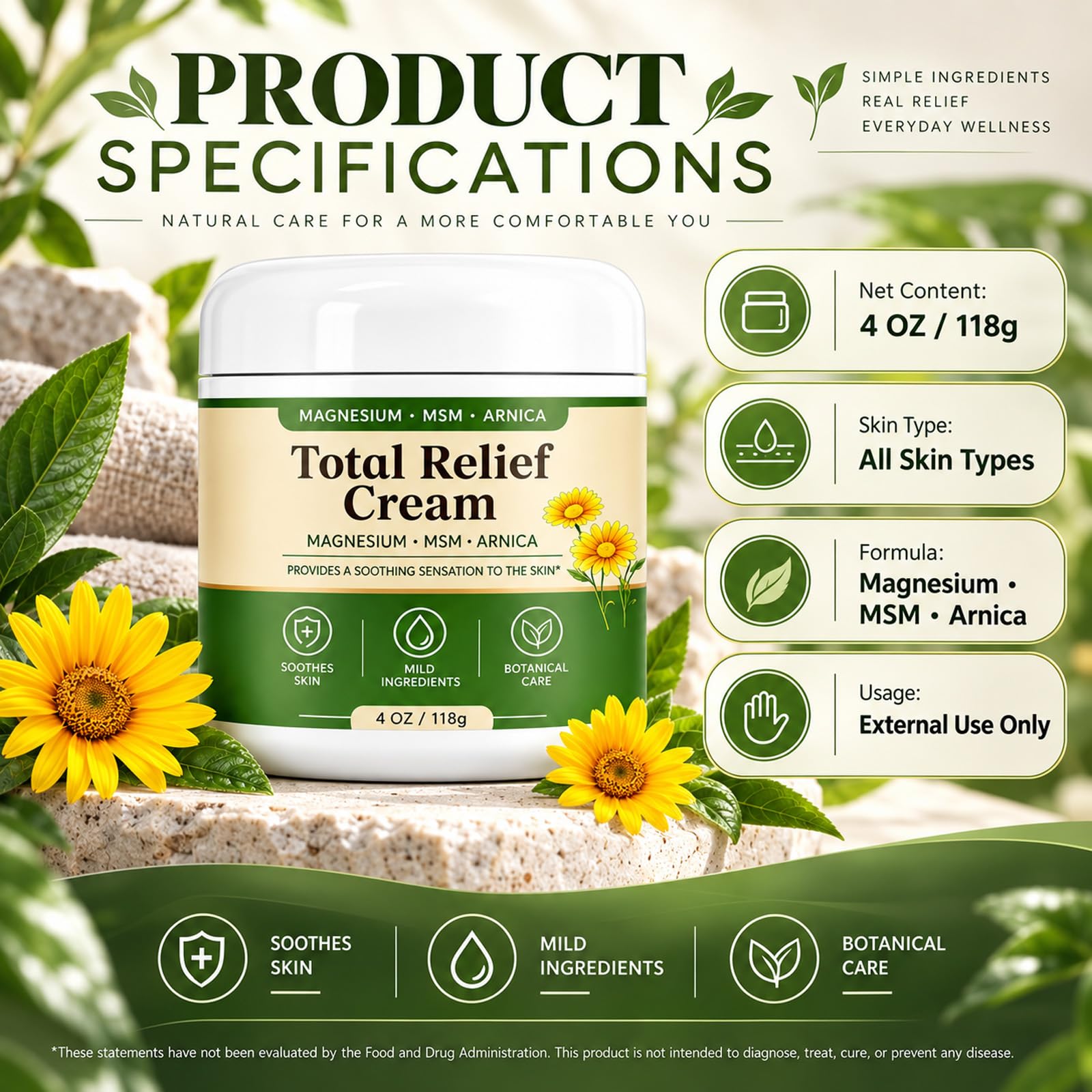 Total Relief Magnesium Cream, with Magnesium, Arnica — Amazon image 4