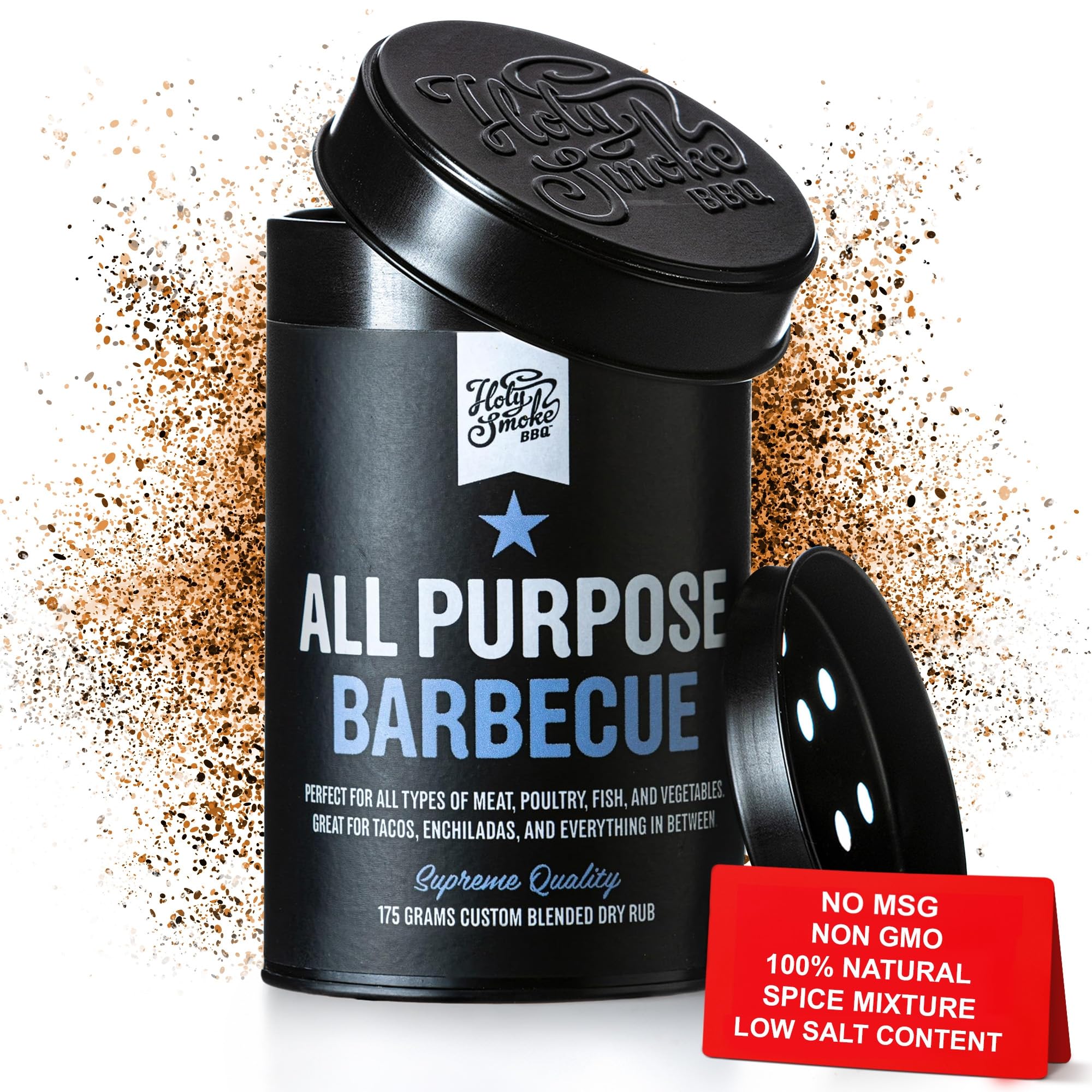 All Purpose Barbecue BBQ Rub Sazonador Spice Mix Especias Barbacoa Condimento Seco para Carne verduras Brisket Cordero Bistec Fajitas pollo pescado y patatas175g