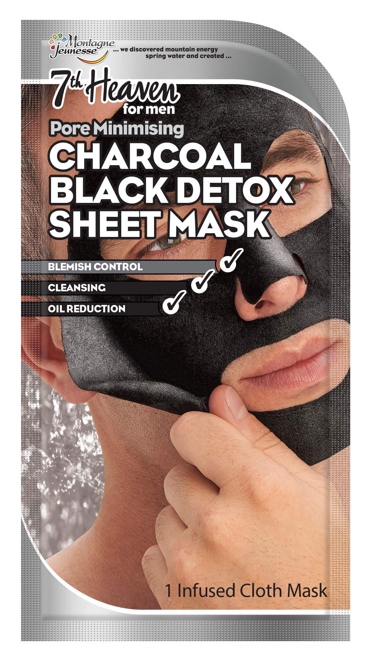 7th Heaven Men Charcoal Black Detox Sheet Mask