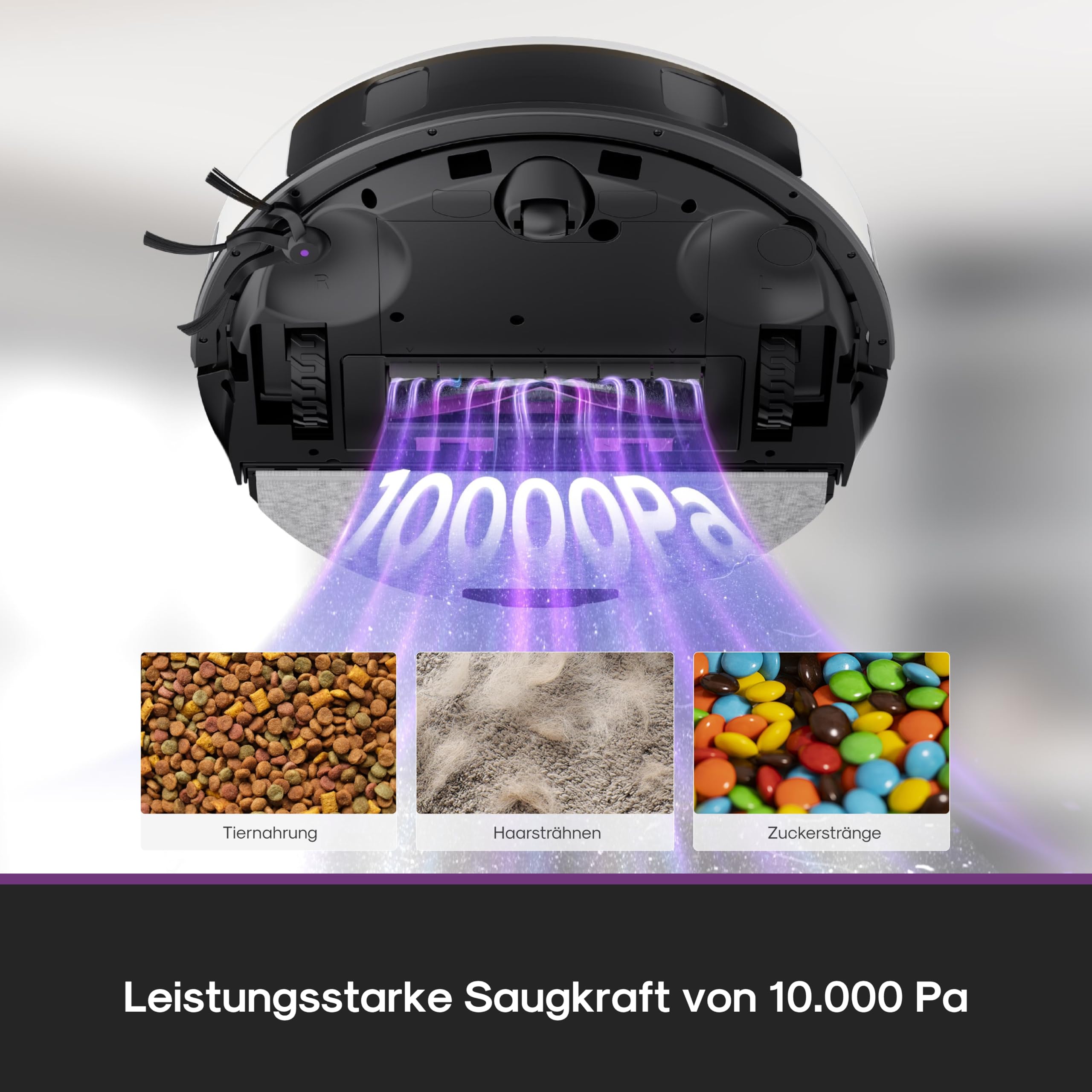 Eureka E20 Evo Plus Saugroboter mit Wischfunktion Absaugstation beutelloser, Saugroboter 10000 Pa, Saug Wischroboter mit Selbstentleerung, Anti-Wickel für Tierhaare, Hartböden, Teppiche
