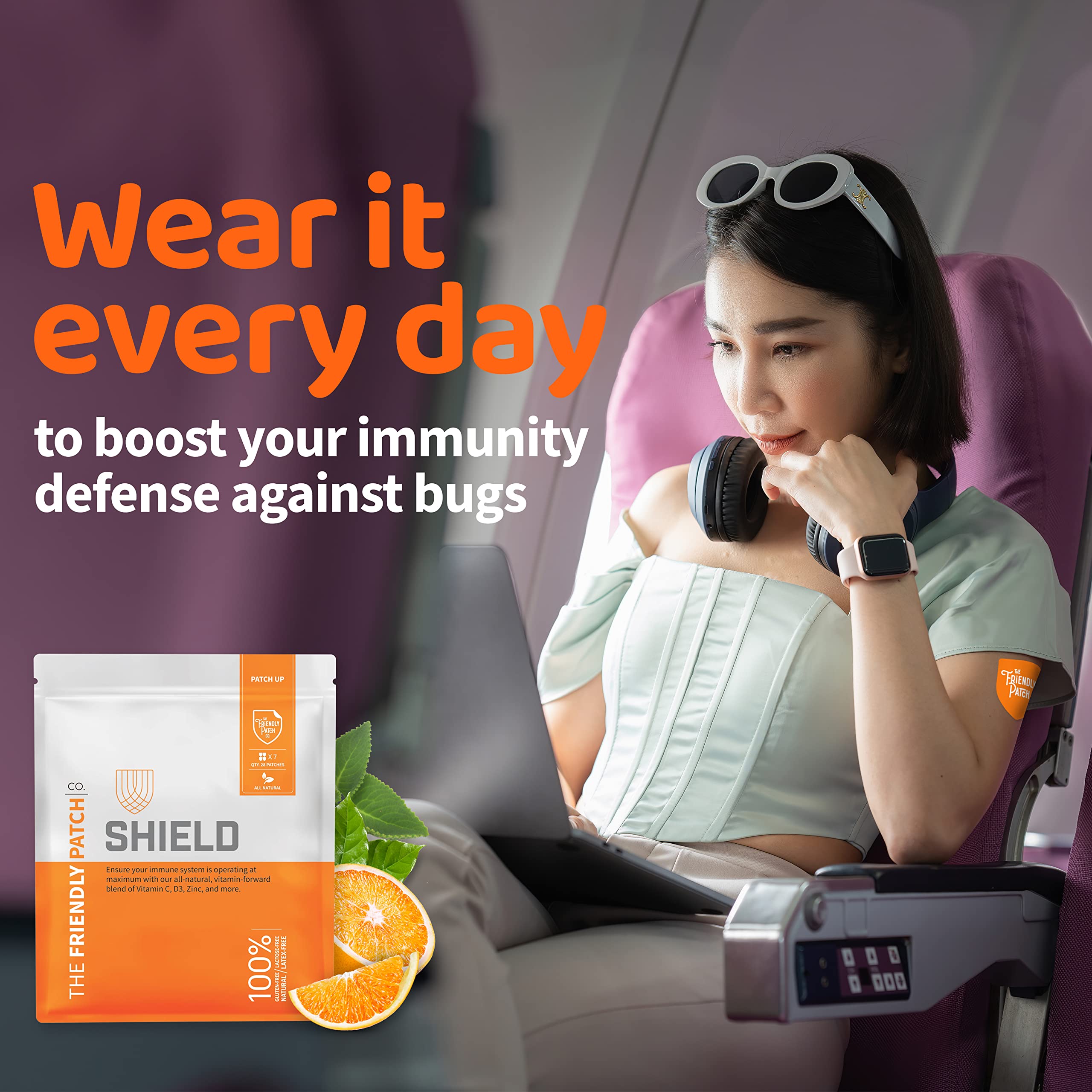 The Friendly Patch Shield Immunity Support Patch | Wearable Immune Boosters for Adults with Vitamin D3, C and Zinc | 28 Immunity Boost Patches — Amazon image 3
