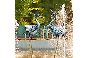 Chisheen Blue Heron Metal Yard Art