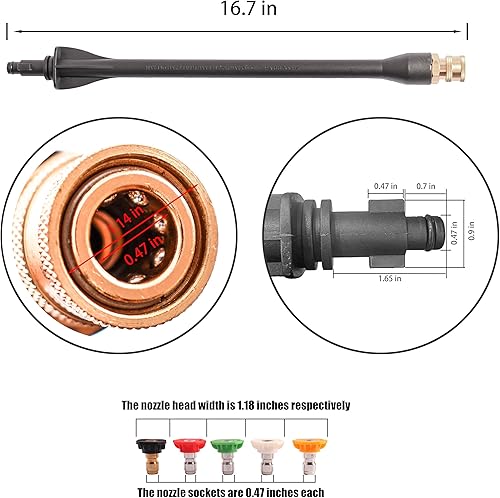 Miniatura 2 de Pistola de pulverización para lavadora a presión - para pistola de lavado a presión Ryobi M22-14MM y conectores de manguera M22-15MM - con 1 soporte