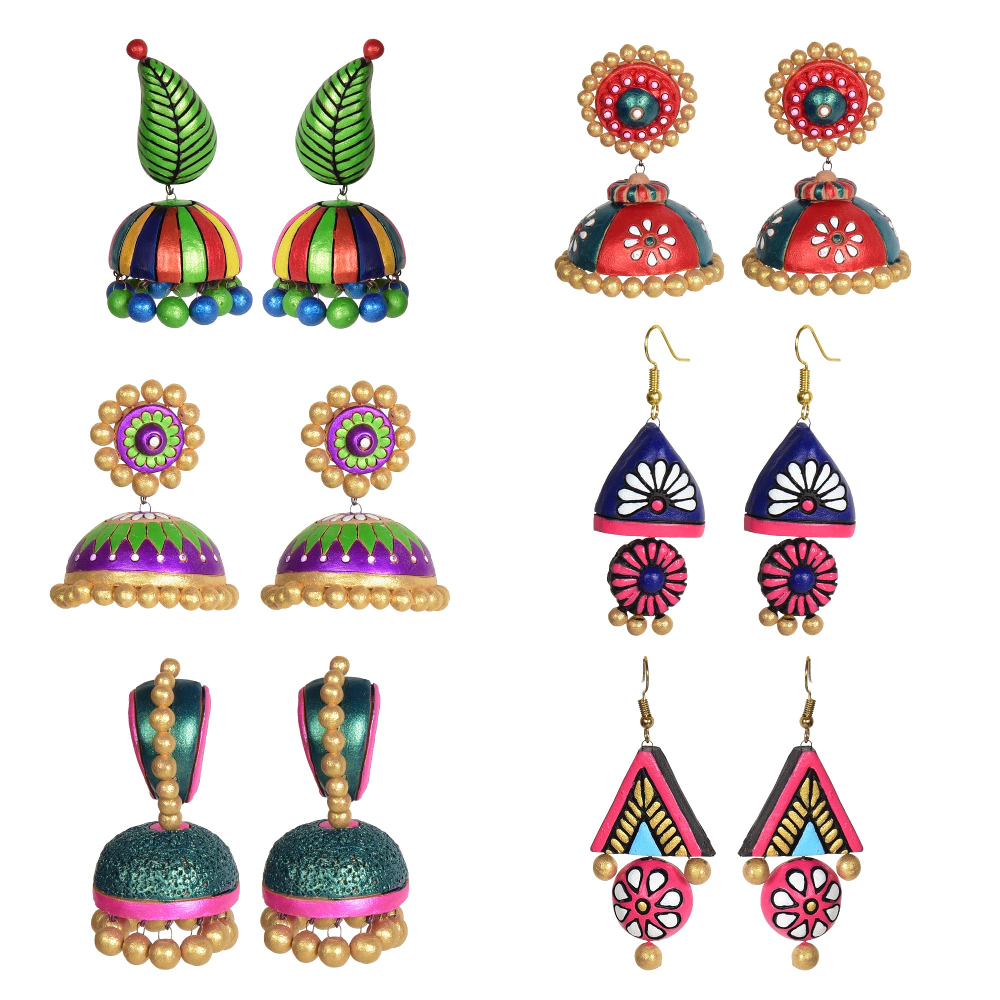 RAI COLLECTION Terracotta Jhumka Sets of six for Women (B0D5MVP3J3) Amazon Price History, Amazon Price Tracker