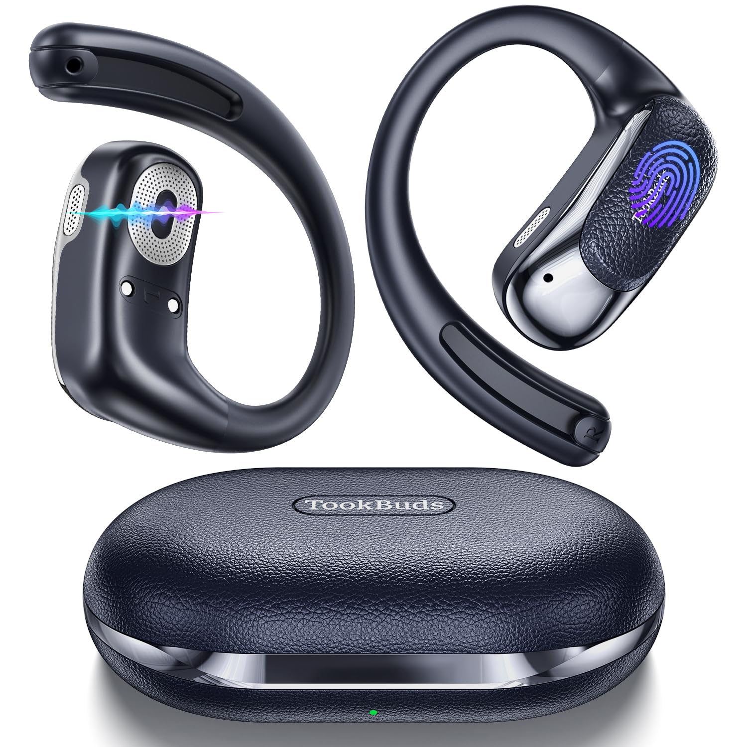 AI Translation Earbuds Real-Time, 3-in-1 Open-Ear Headphones with 145 Languages & Accents, Bluetooth 5.4 Translator Earbuds, 60H Battery, HD Audio, for Travel Business (Midnight Blue)