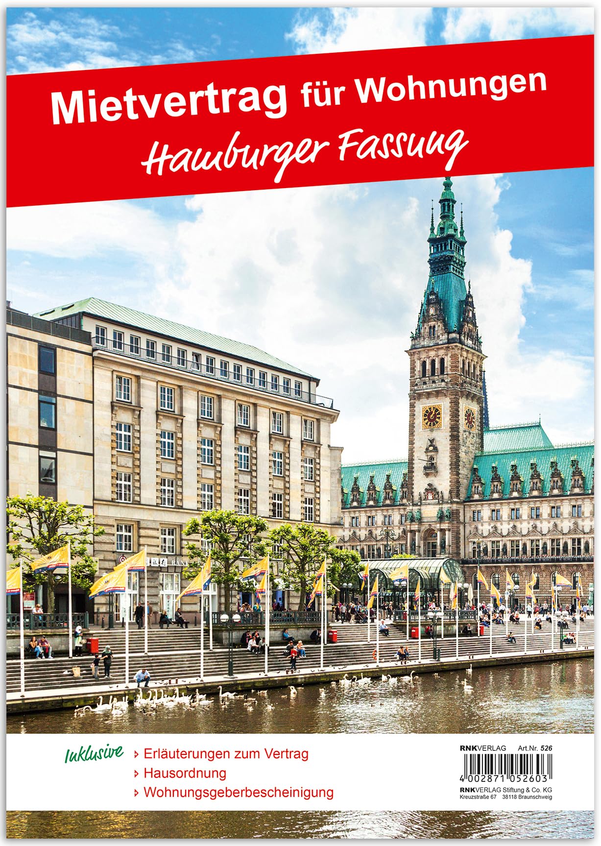 RNKVERLAG Mietvertrag für Wohnraum Hamburger Fassung, je 12 Seiten, Format DIN A4, 10 Stück