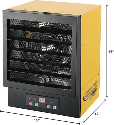 Miniatura 9 de Dura Heat Calentador eléctrico de techo con cable rígido para garaje con control remoto, 10,000 vatios, 240 voltios, sistema ECO, protección contra