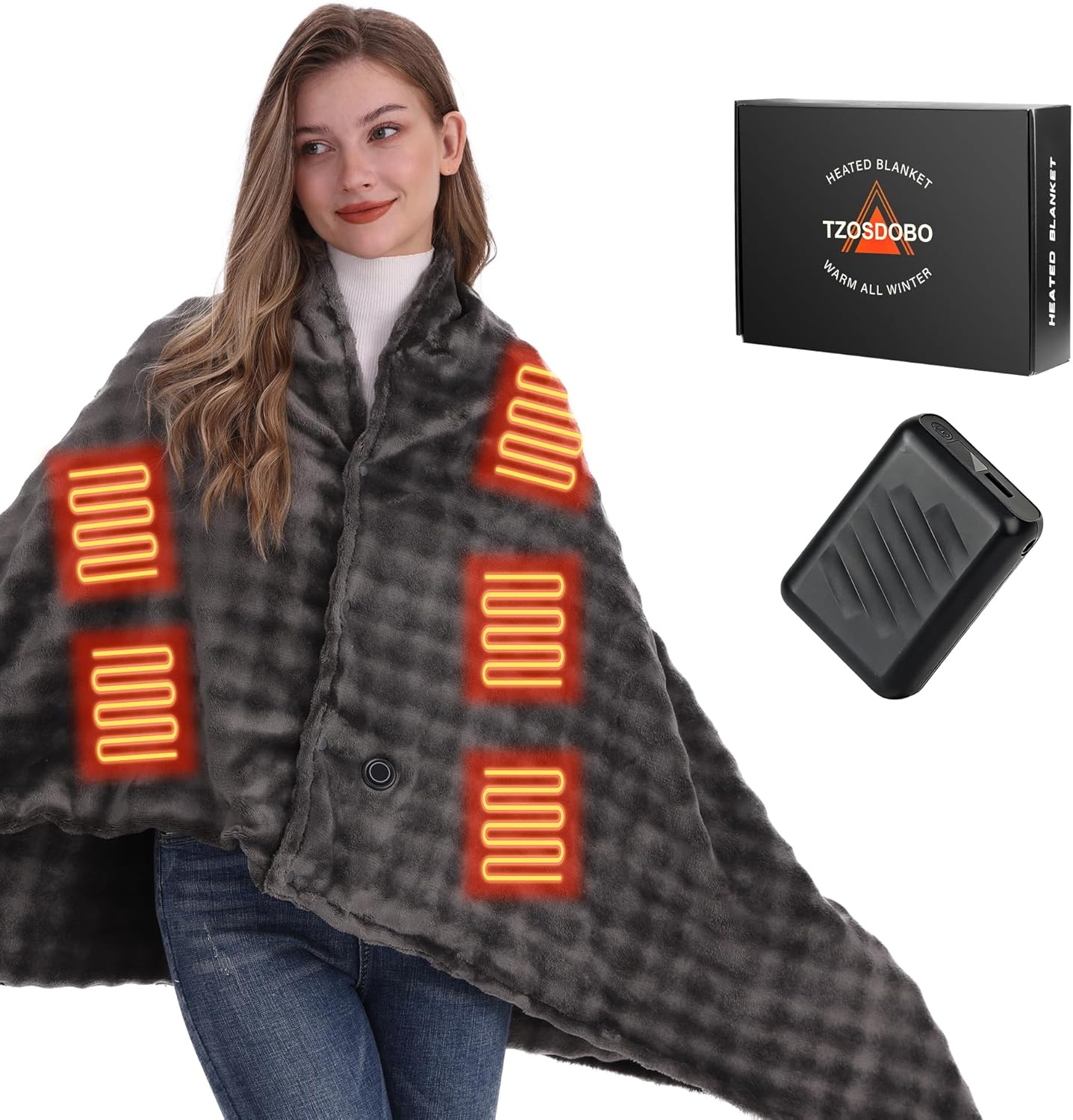 Rechargeable Heated Blanket Throw