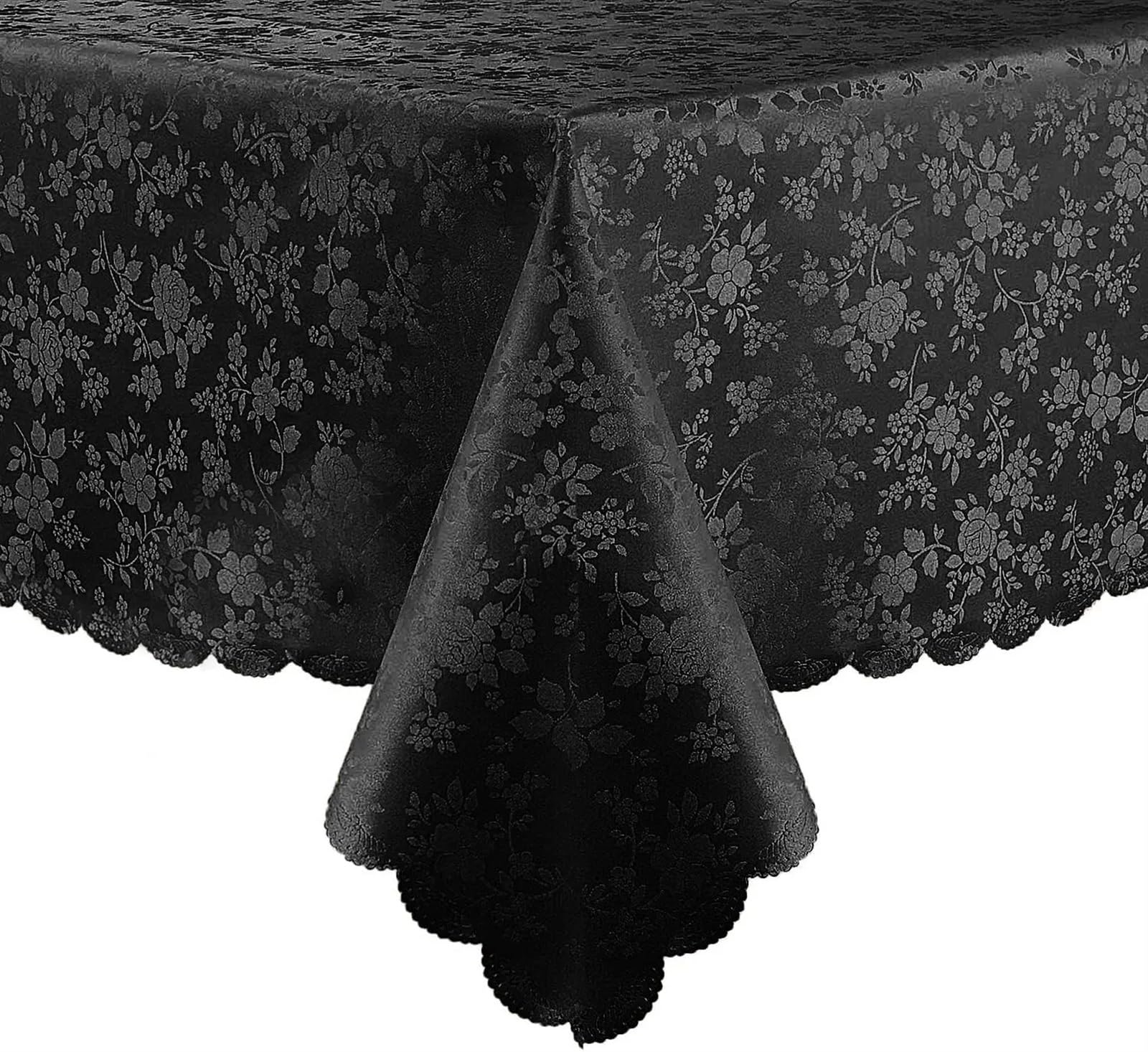 XIUsheUA tablecloth Rectangle Waterproof Oil-Proof Vinyl Tablecloth Wipeable Table Cover for Kitchen and Dining Room(BLACK,178X305CM)
