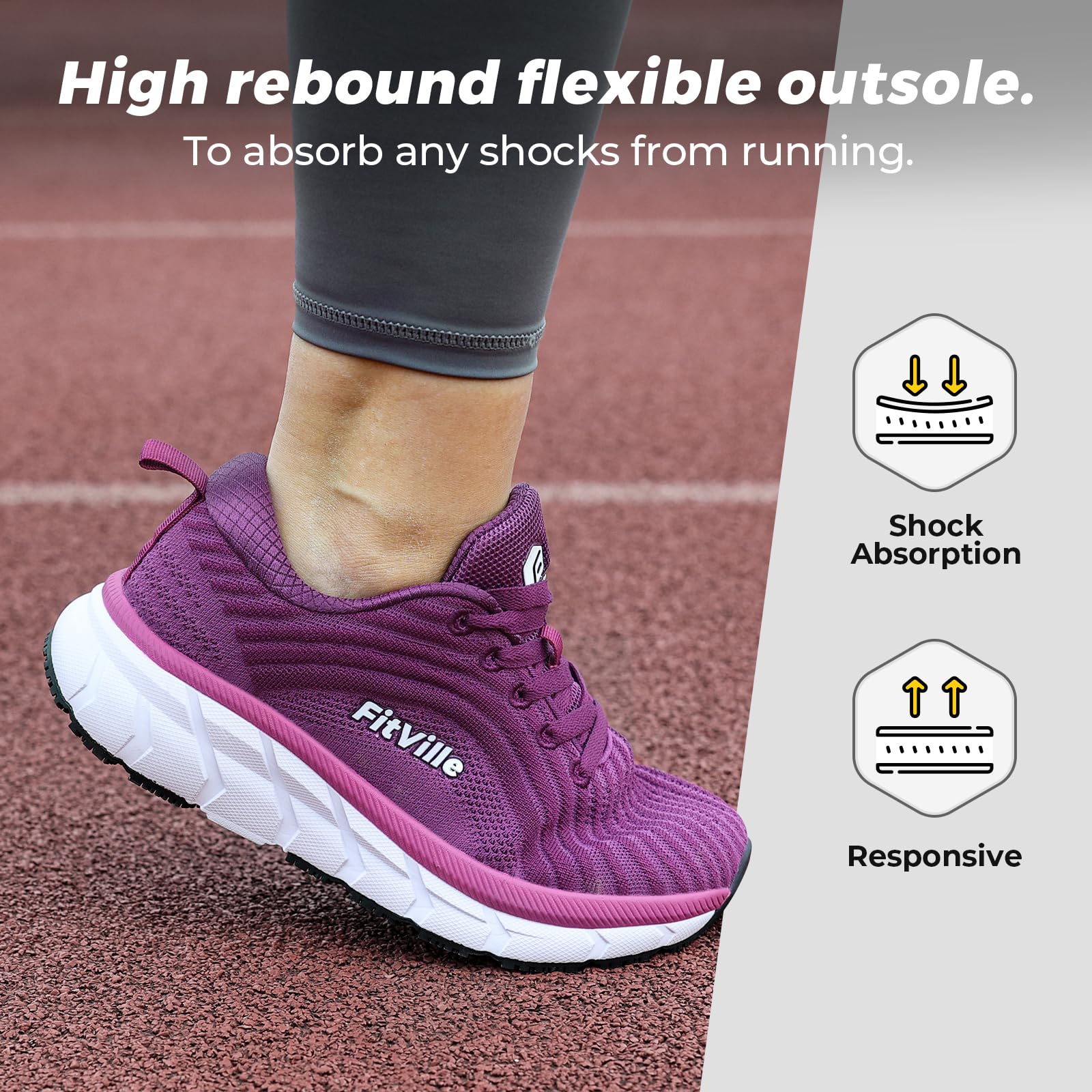 FitVille Scarpe Running Donna Pianta Larga Ginnastica Sneaker Leggere Wide Fit Traspiranti Passeggio