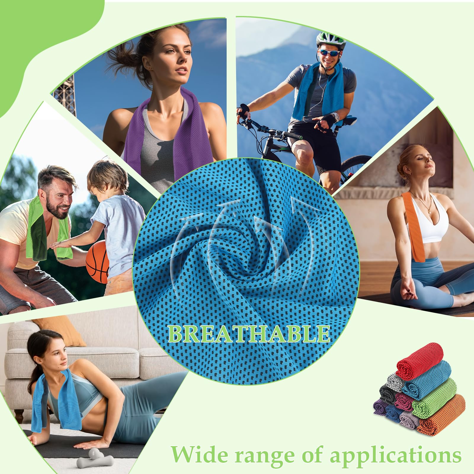 Asciugamano Di Raffreddamento In Microfibra 30x100 cm Per Fitness, Sport, Golf, Yoga