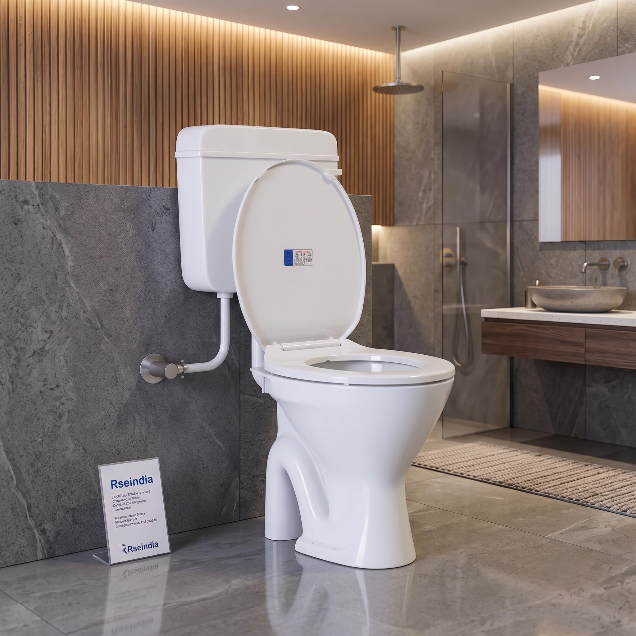 soft close toilet seat white heavy duty pp universal ewc fit slow close mechanism, silent operation, universalfit, white