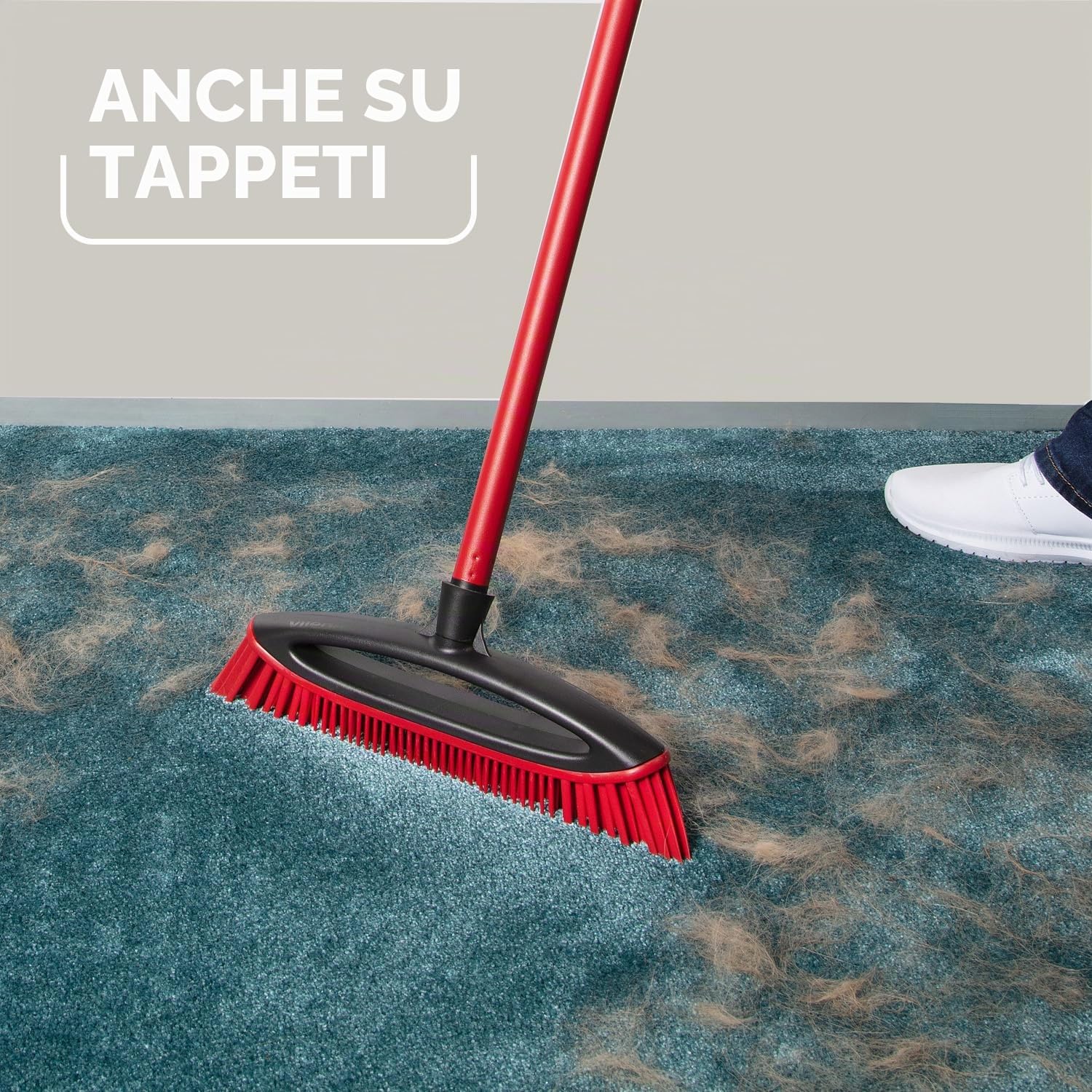 Vileda Pet Pro, set completo, scatola con scopa Always Clean, spazzola elettrostatica per tappezzeria e asciugamano in microfibra XL, pulizia peli di animali domestici, asciugare per qualsiasi