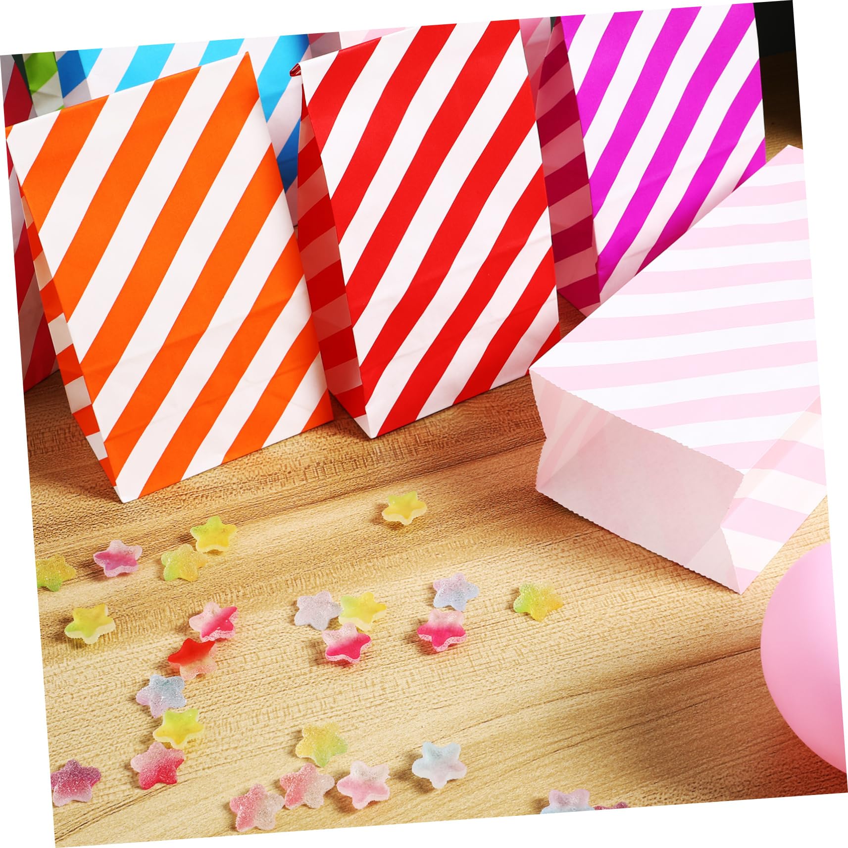 TOGEVAL 80 Stück Teiliges Bunte Papiertüten Kleine Geschenktüten Flacher Stabile Papiertragetaschen für Party Snacks Süßigkeiten Kekse Verpackung